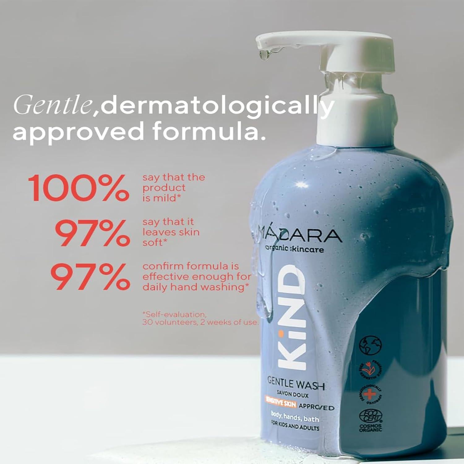 Jabón Corporal Suave MÁDARA 450g Orgánico para Piel Sensible