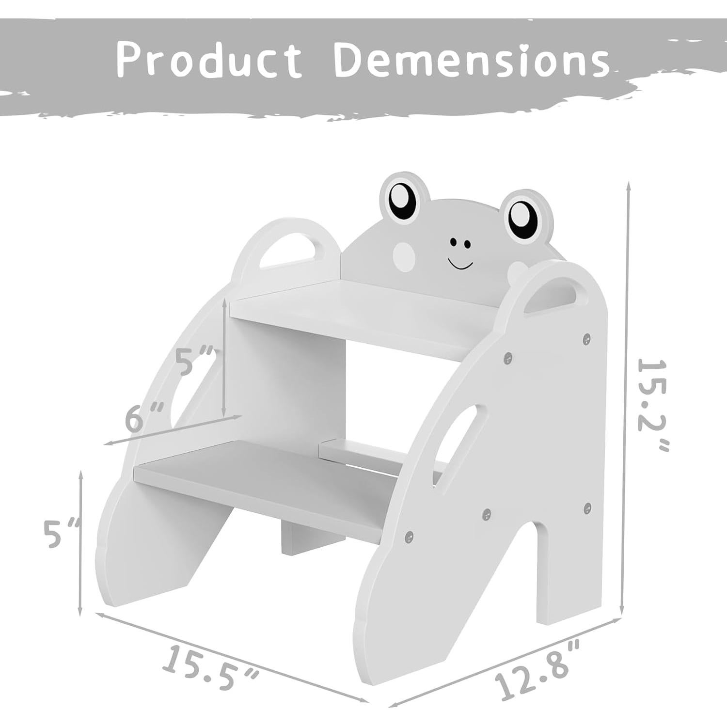 Taburete de Paso para Niños Ndahjahd 2 Pasos Madera Gris