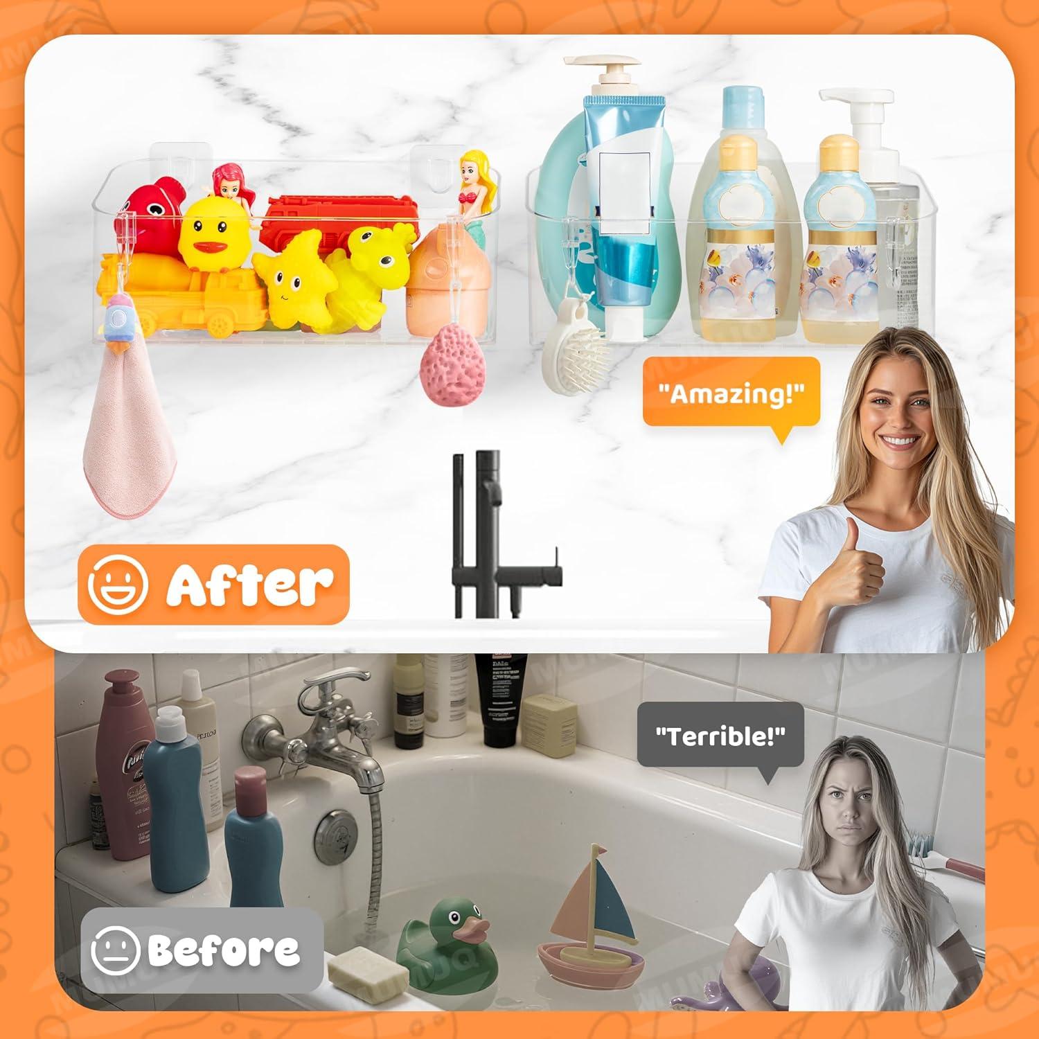 Organizador de Juguetes de Baño MUMUQ 2 Paquete Acrílico 6.1L