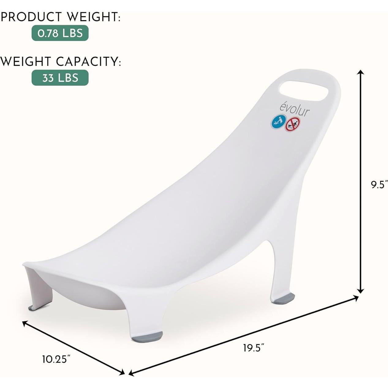 Hamaca de Baño Evolur Supple - Soporte Portátil para Bebés