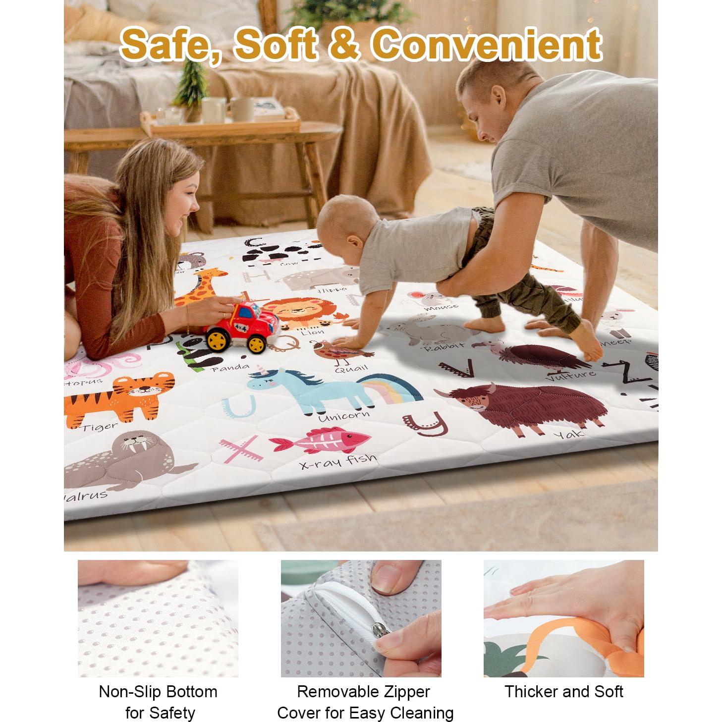 Alfombra de Juego para Bebés Premium 119x119 cm Antideslizante