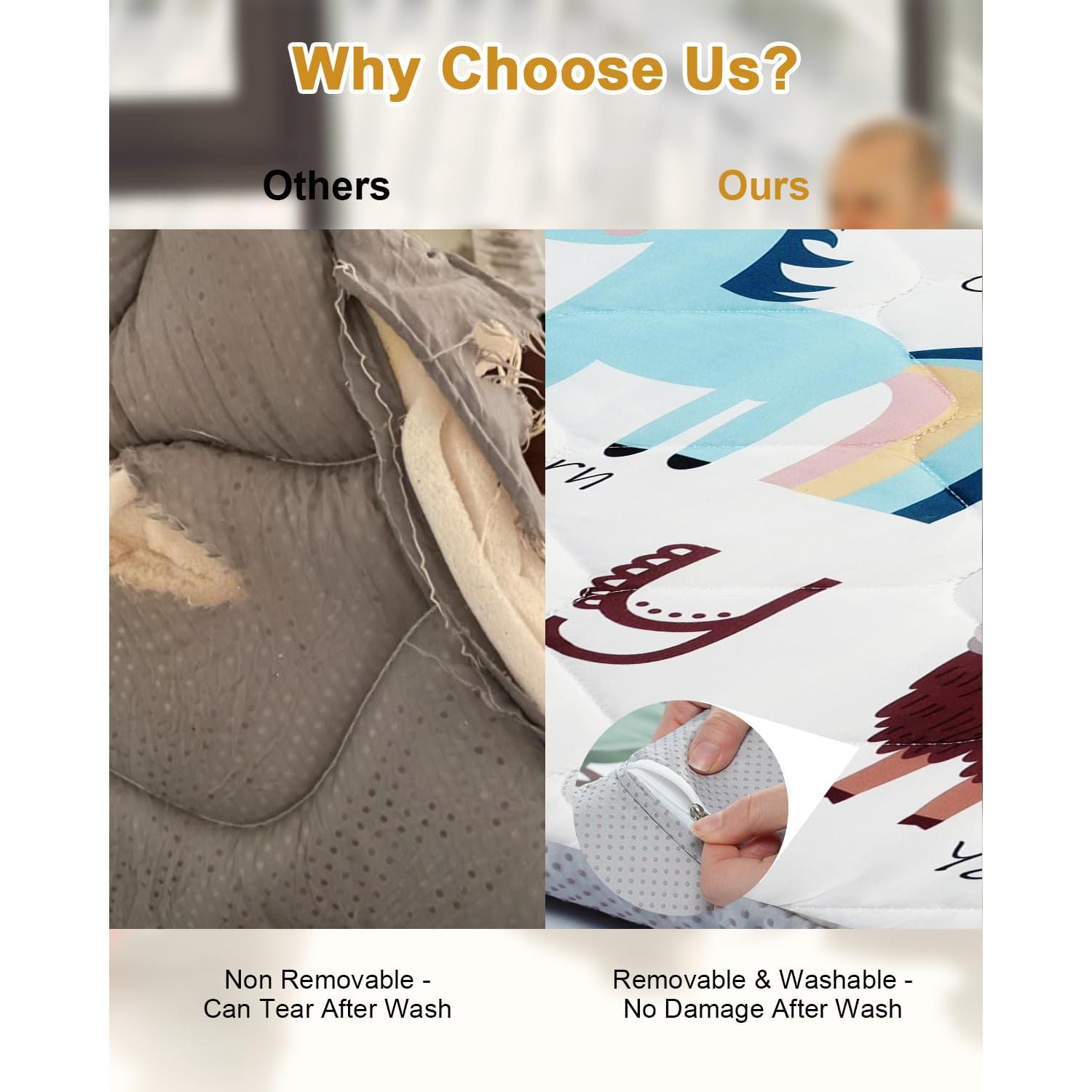 Alfombra de Juego para Bebés Premium 119x119 cm Antideslizante