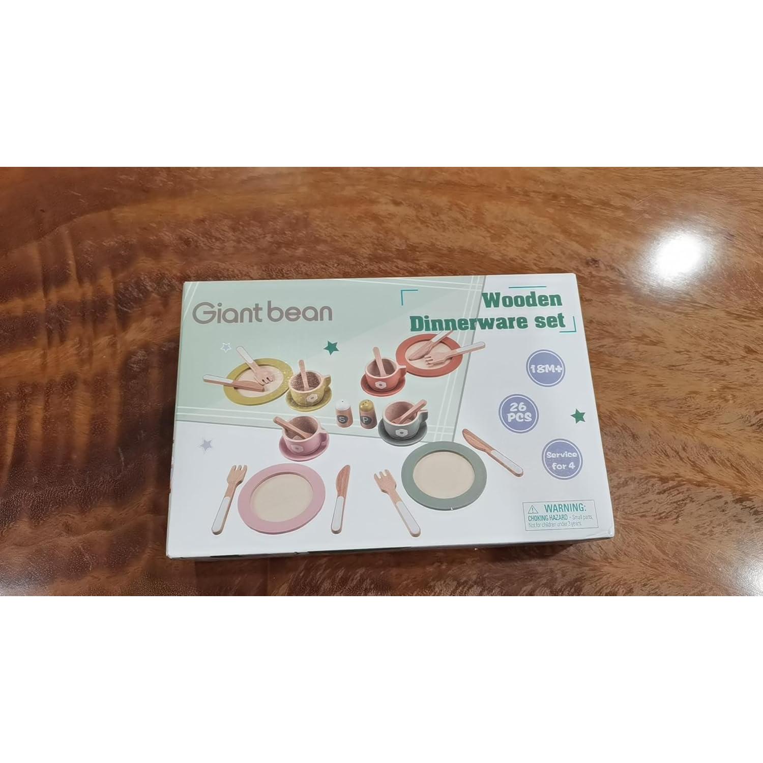 Juego de Cocina de Madera Giant Bean 27 Piezas para Niños