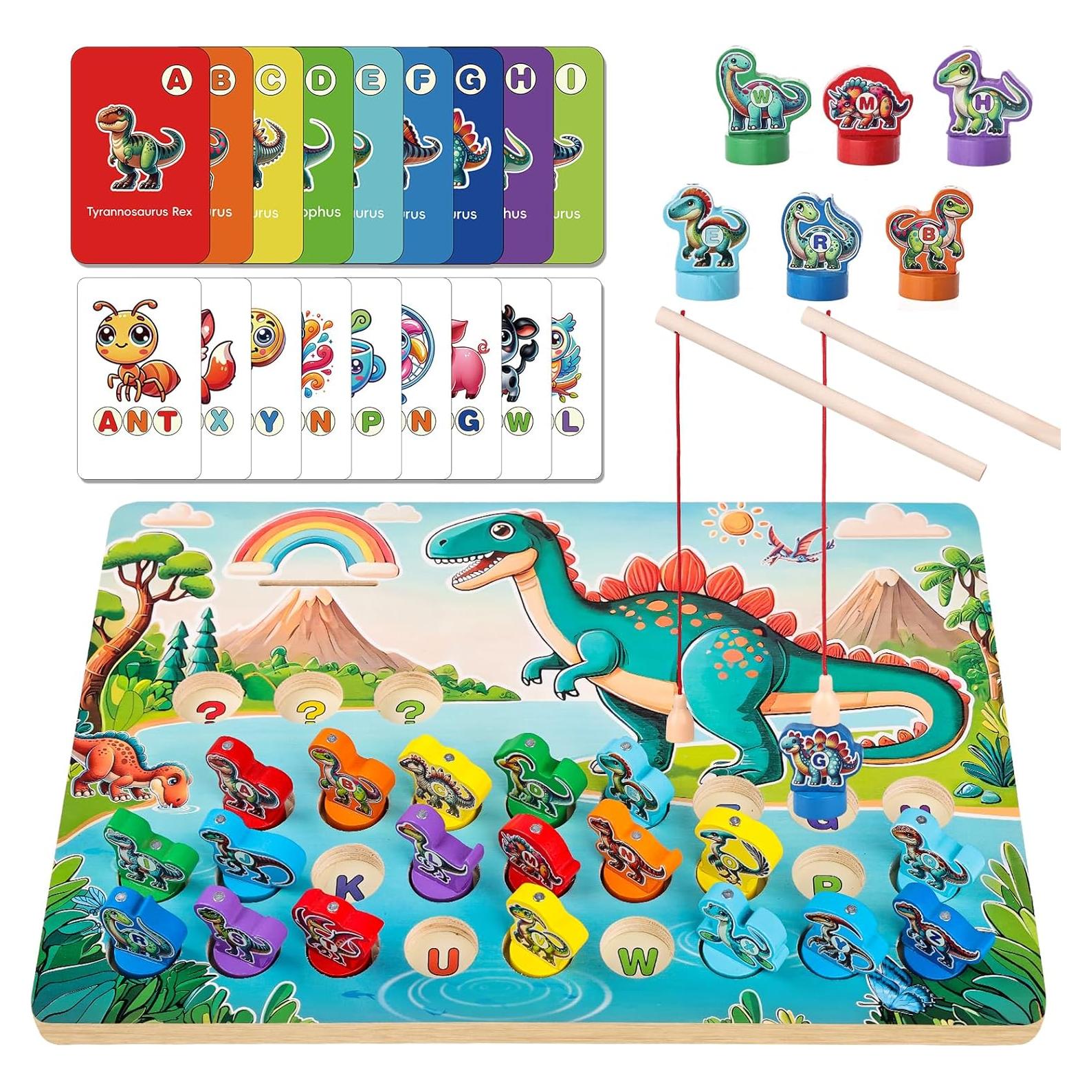 Juego de Pesca Magnético de Dinosaurios Mailuren 36x26 cm