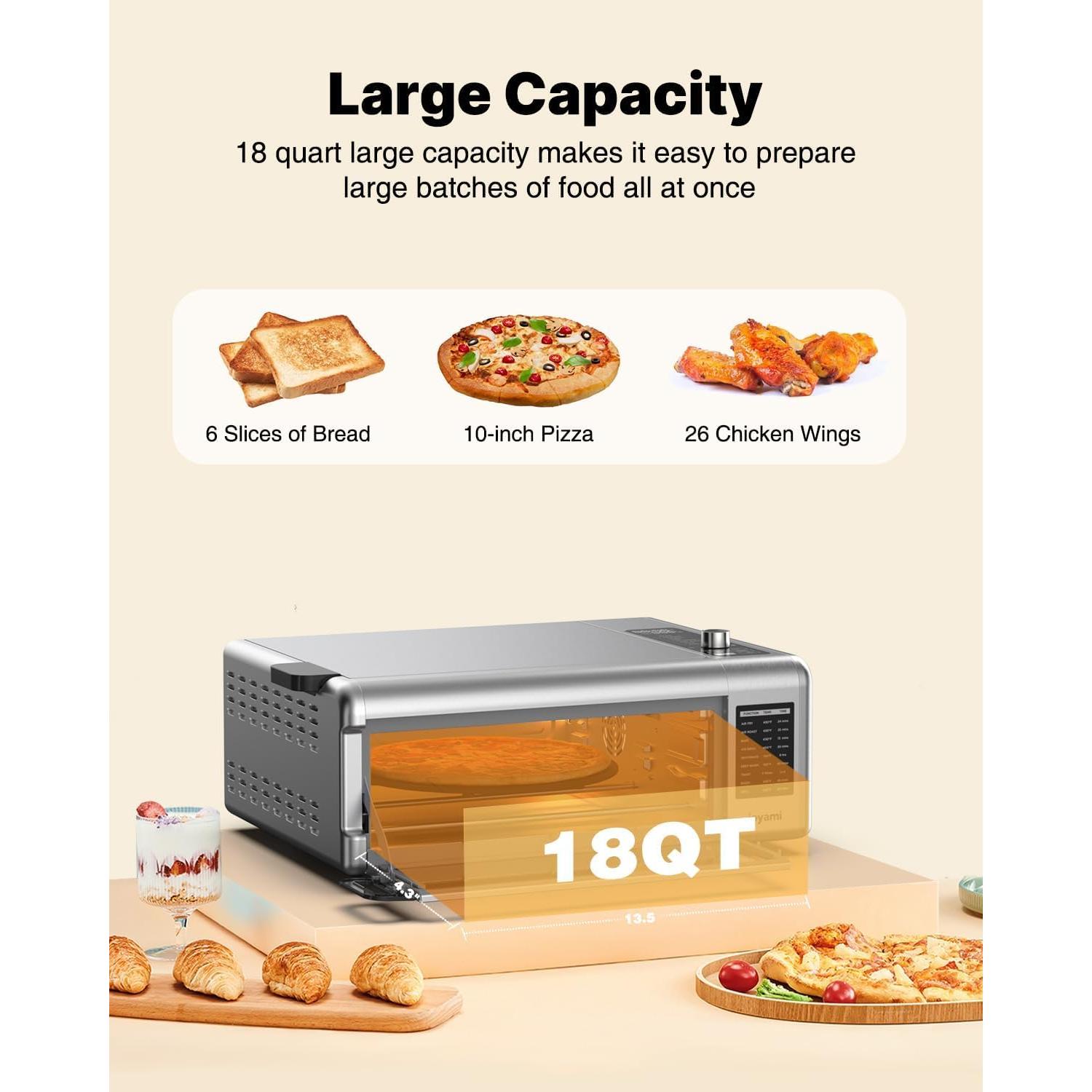 Horno de Aire Freír JOYAMI 18QT 1600W Multifuncional