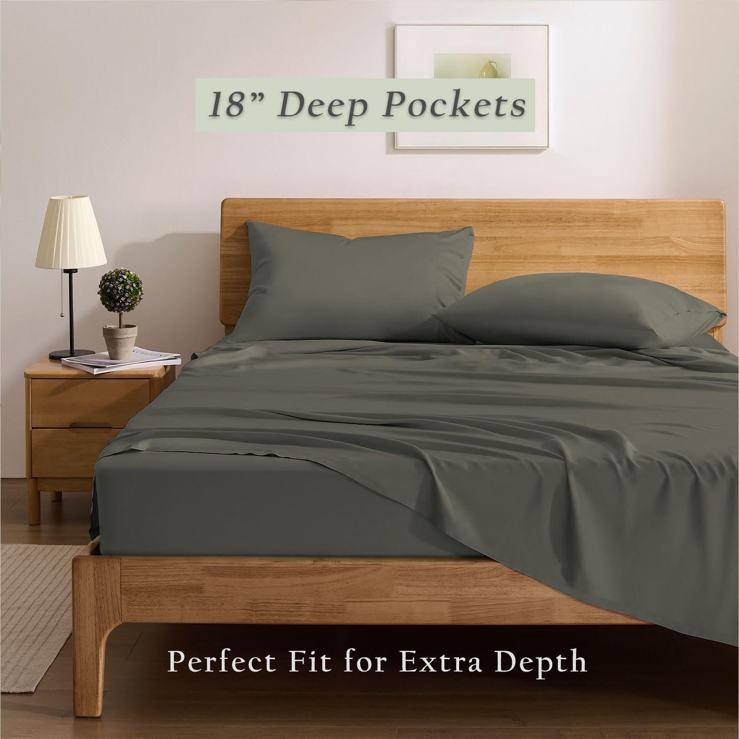 Juego de Sábanas de Enfriamiento TOSMO - 100% Viscosa de Bambú