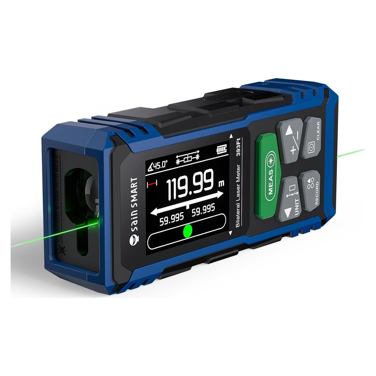 Medidor de Distancia Láser Doble SainSmart BLM-393G 120m Verde
