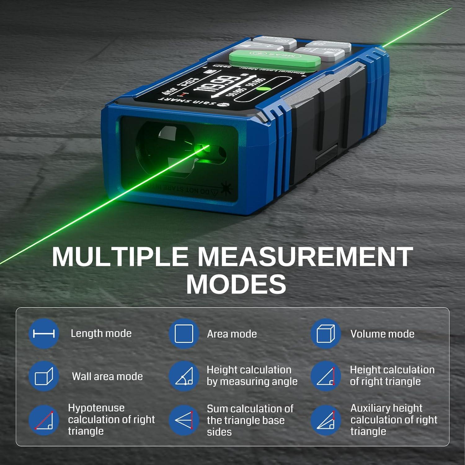 Medidor de Distancia Láser Doble SainSmart BLM-393G 120m Verde