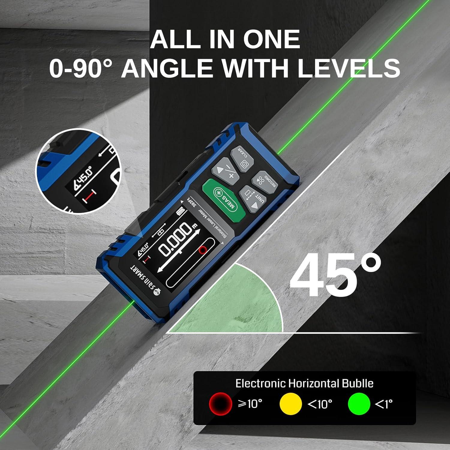 Medidor de Distancia Láser Doble SainSmart BLM-393G 120m Verde
