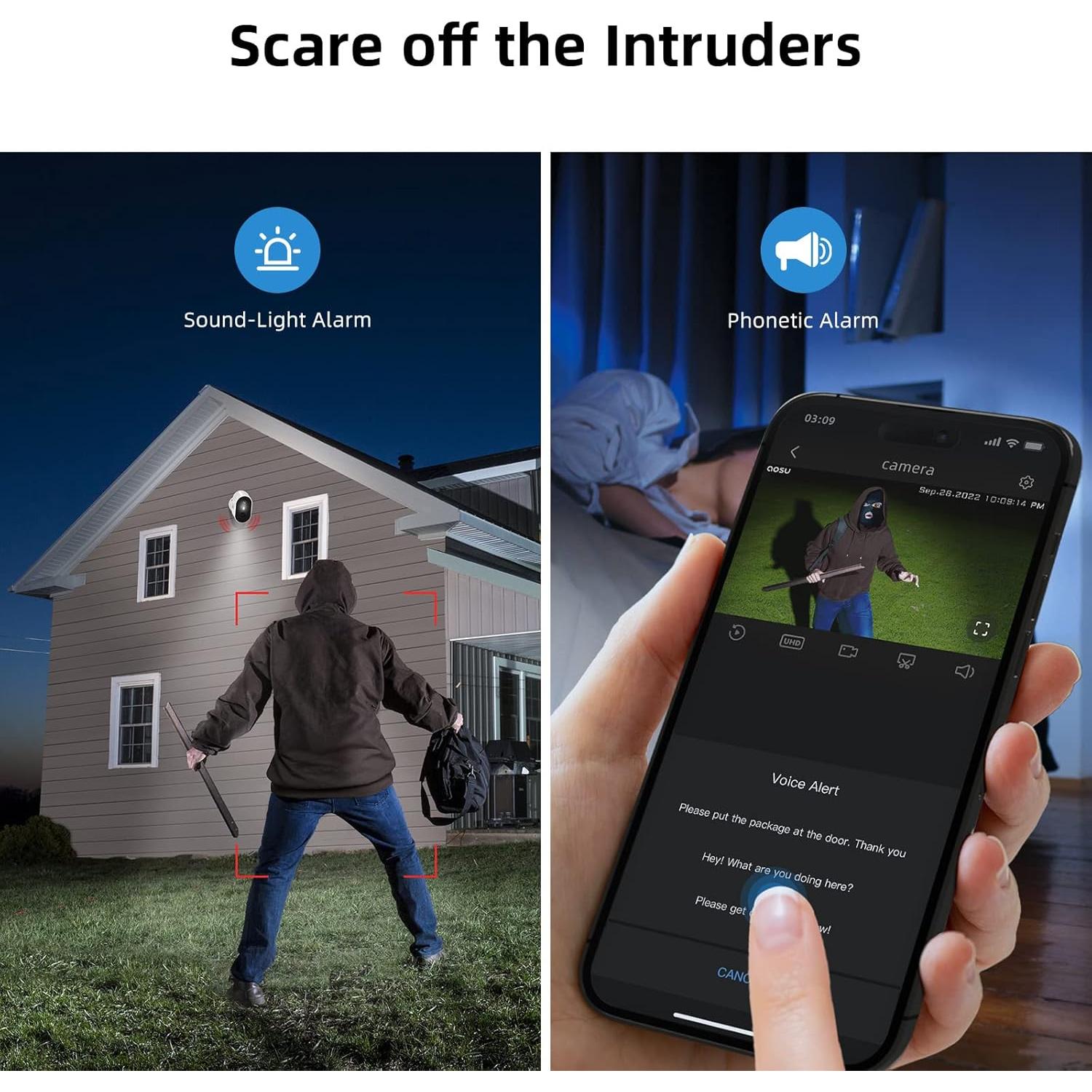 Cámara de Seguridad AOSU 2K Inalámbrica Exterior IP66