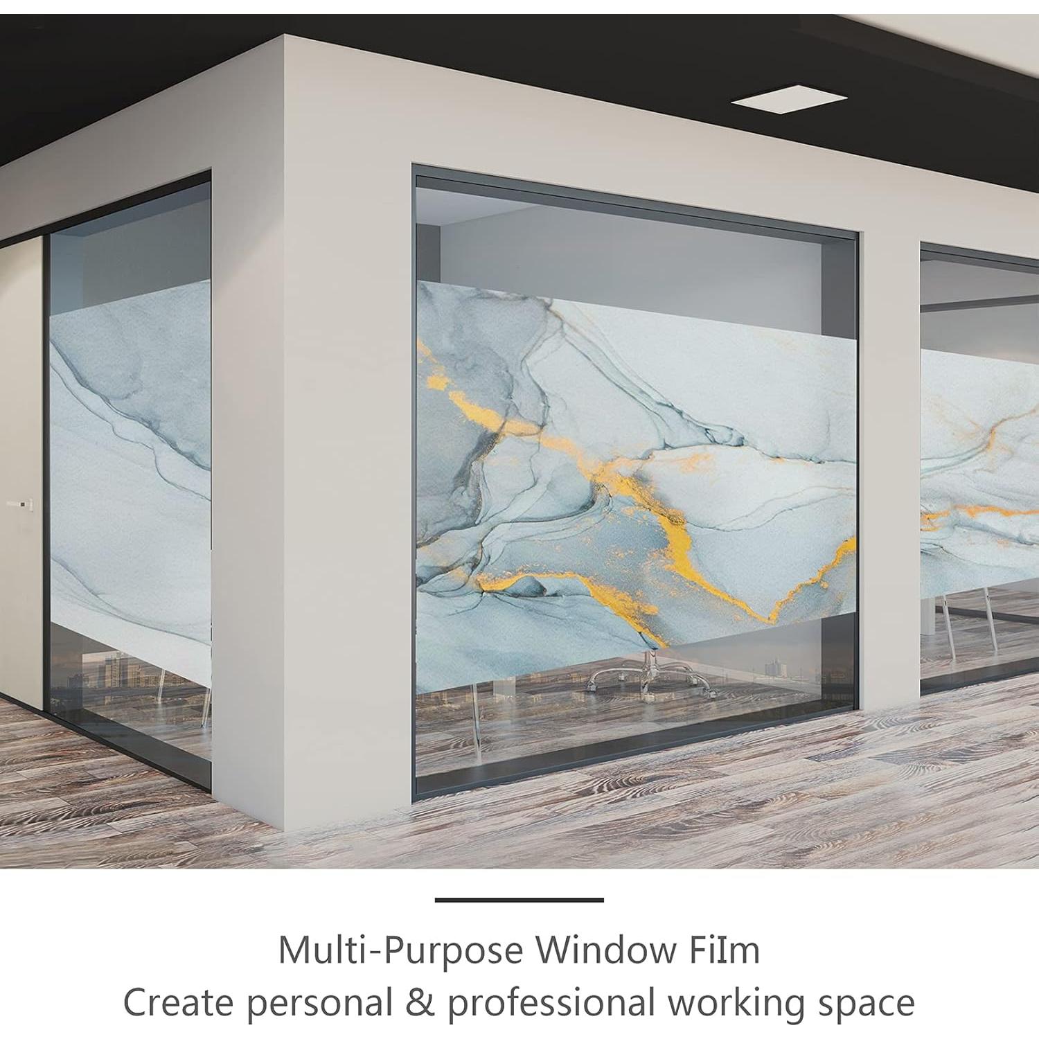 Película de Ventana de Privacidad Myronsa 45x100 cm Mármol