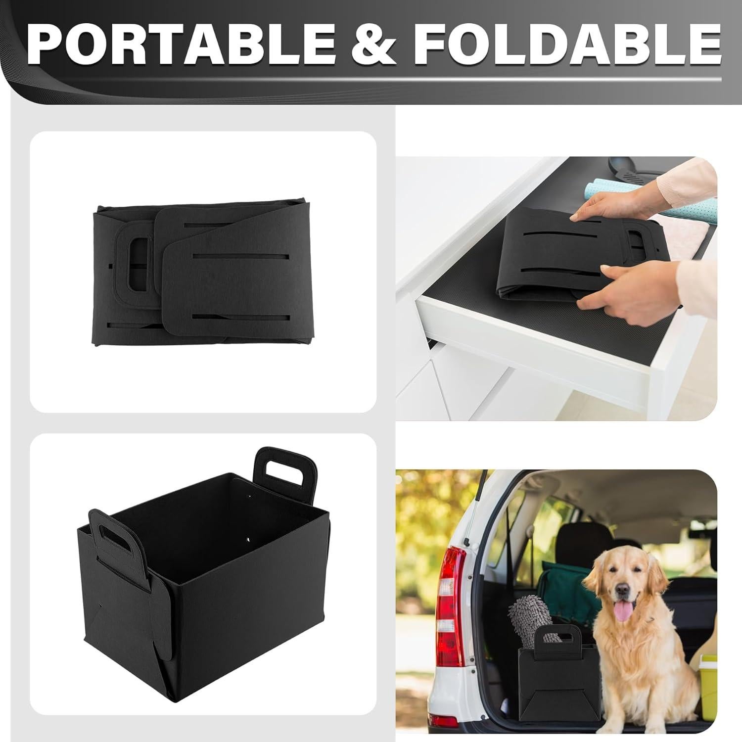 Organizador de Maletero SINGARO Plegable 2 Unidades Negro