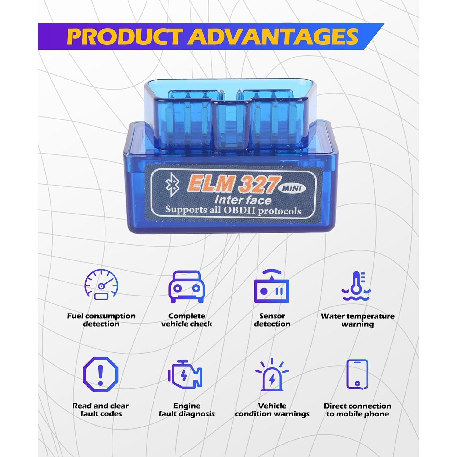 Escáner OBD2 Bluetooth SCUARI 2740SMY001 Diagnóstico 12V