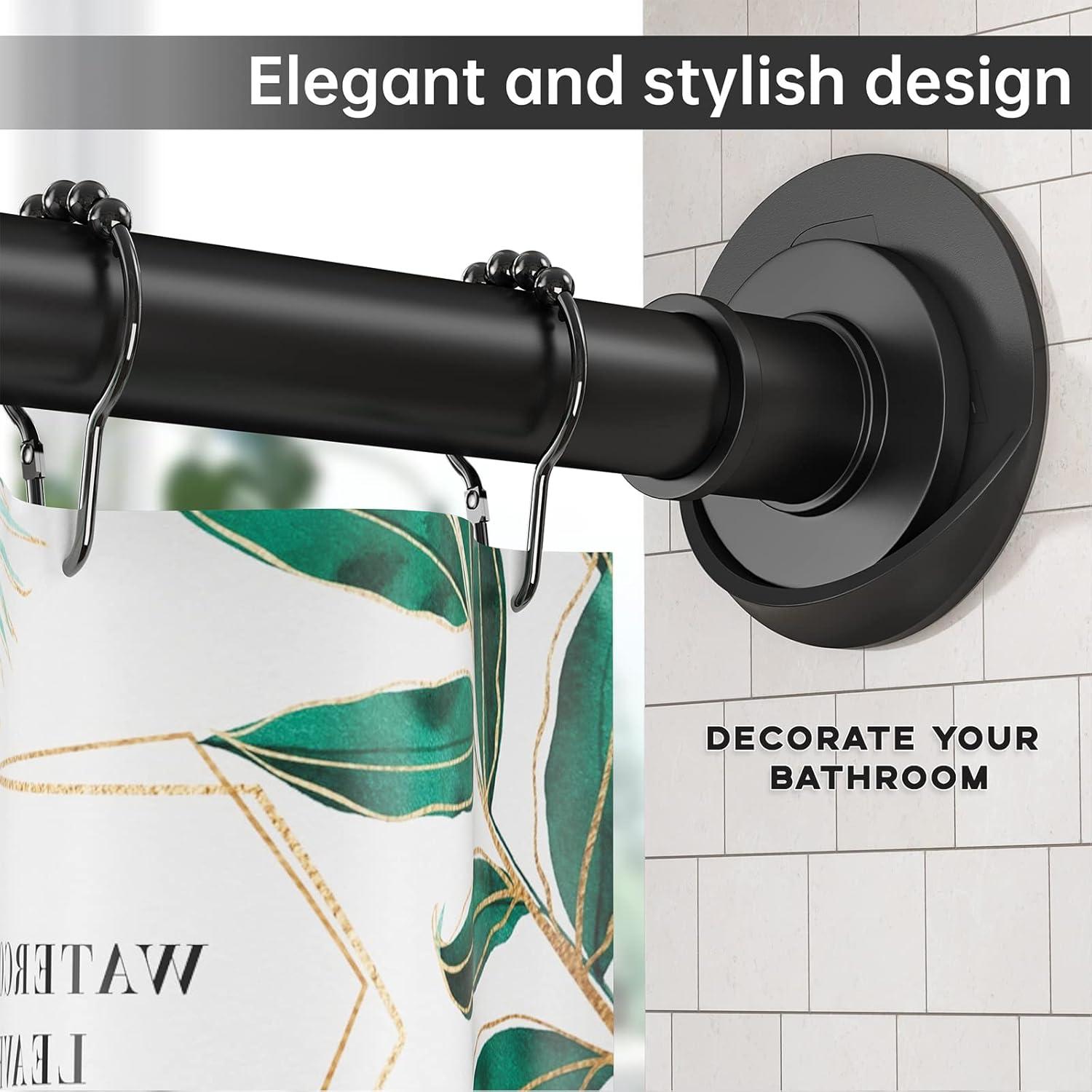 Soporte para Barra de Cortina de Ducha BRIOFOX Negro 27.2 kg