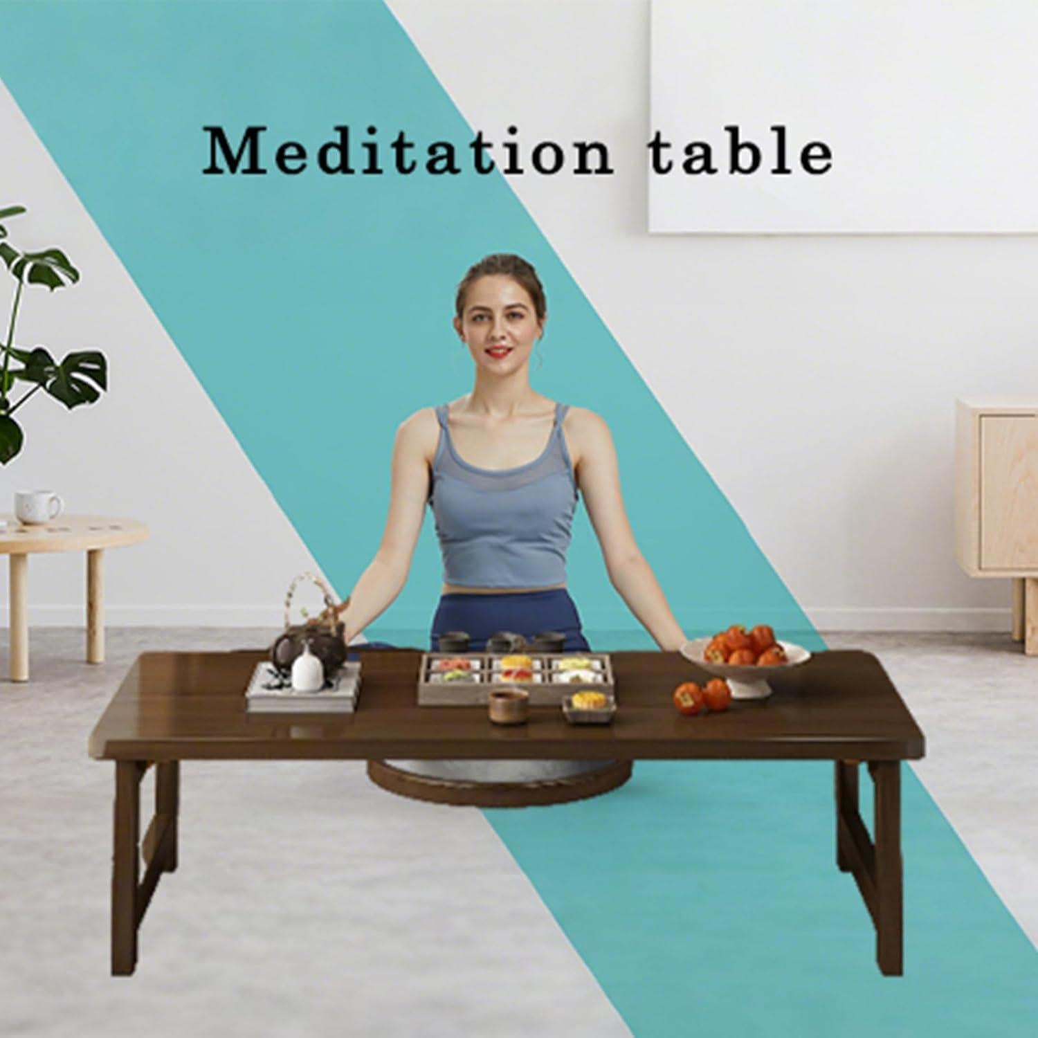 Mesa de Piso Plegable Japonesa YHGSYXL 100x50x35 cm Bambú