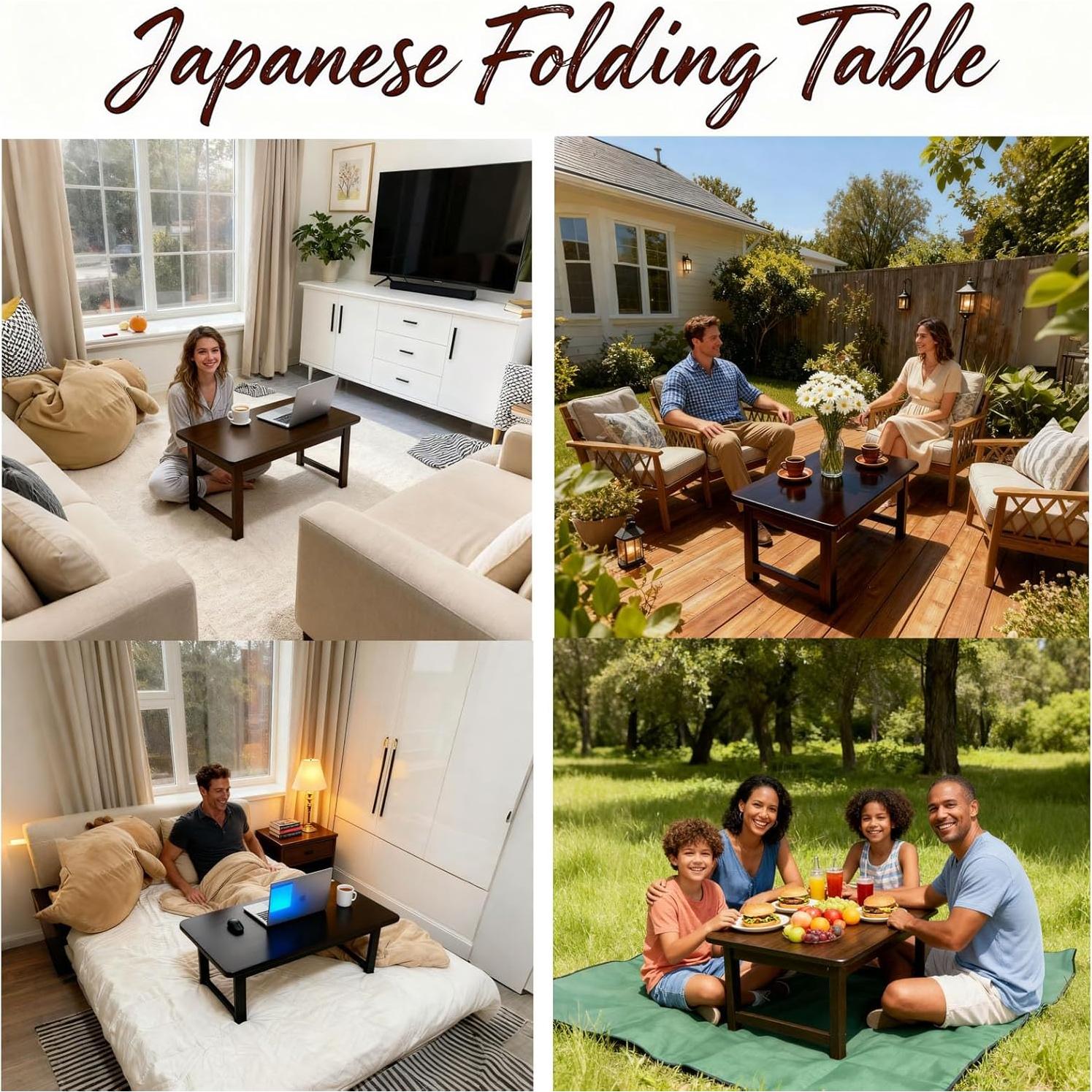 Mesa de Piso Plegable Japonesa YHGSYXL 100x50x35 cm Bambú