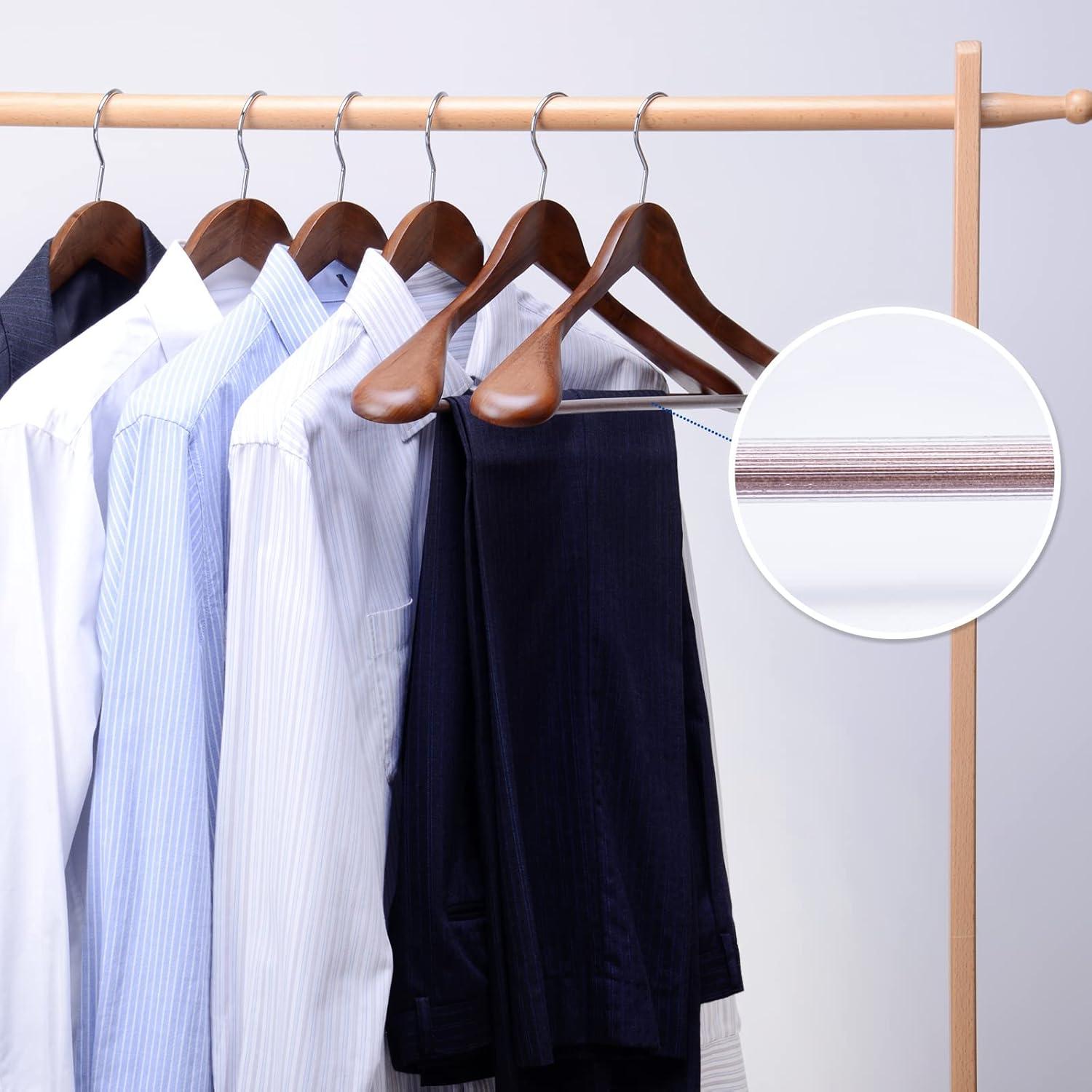 Perchas de Madera Nature Smile 12 Pzas Hombro Ancho Retro