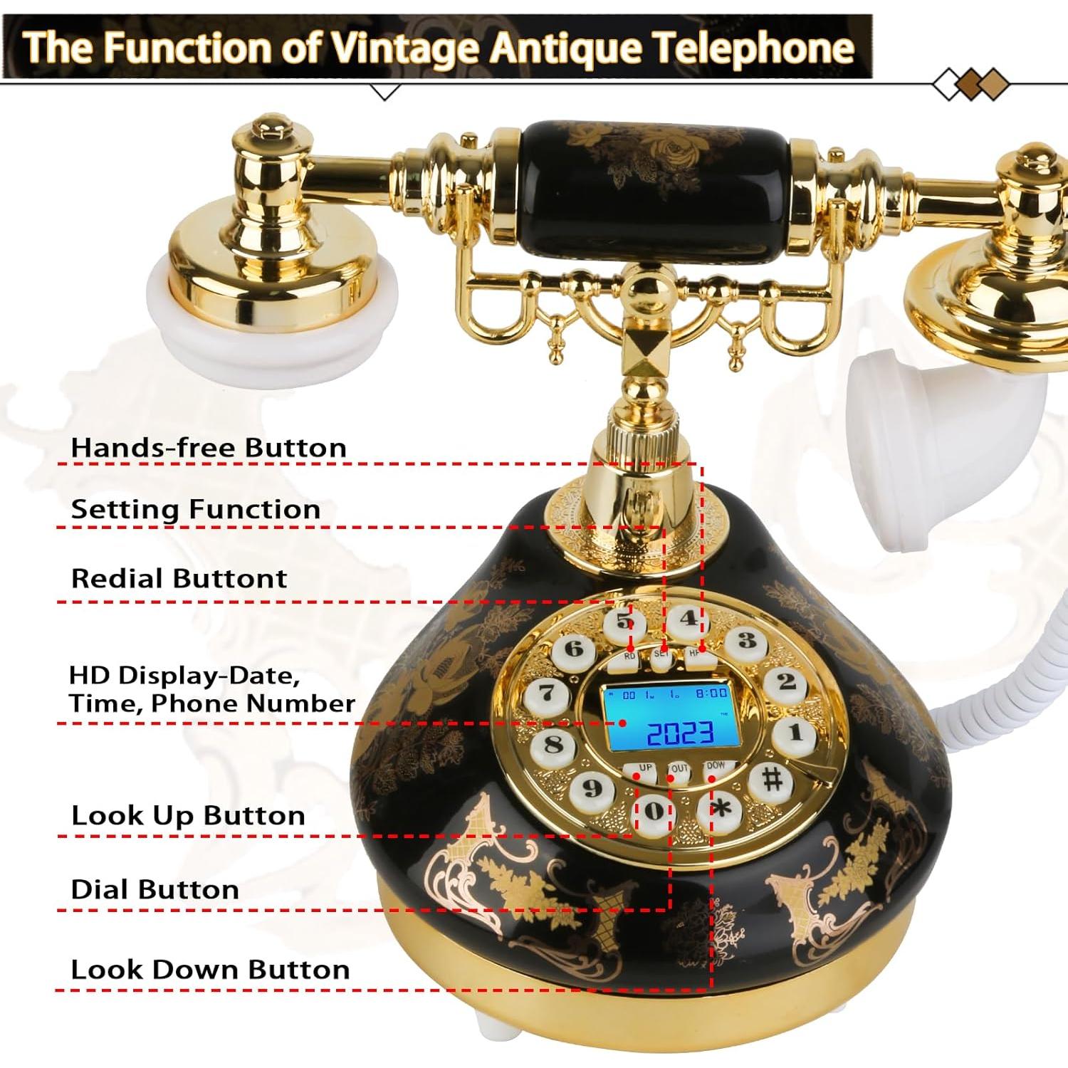 Teléfono Antiguo Retro Sangyn con Pantalla LCD y Cable 0.86kg