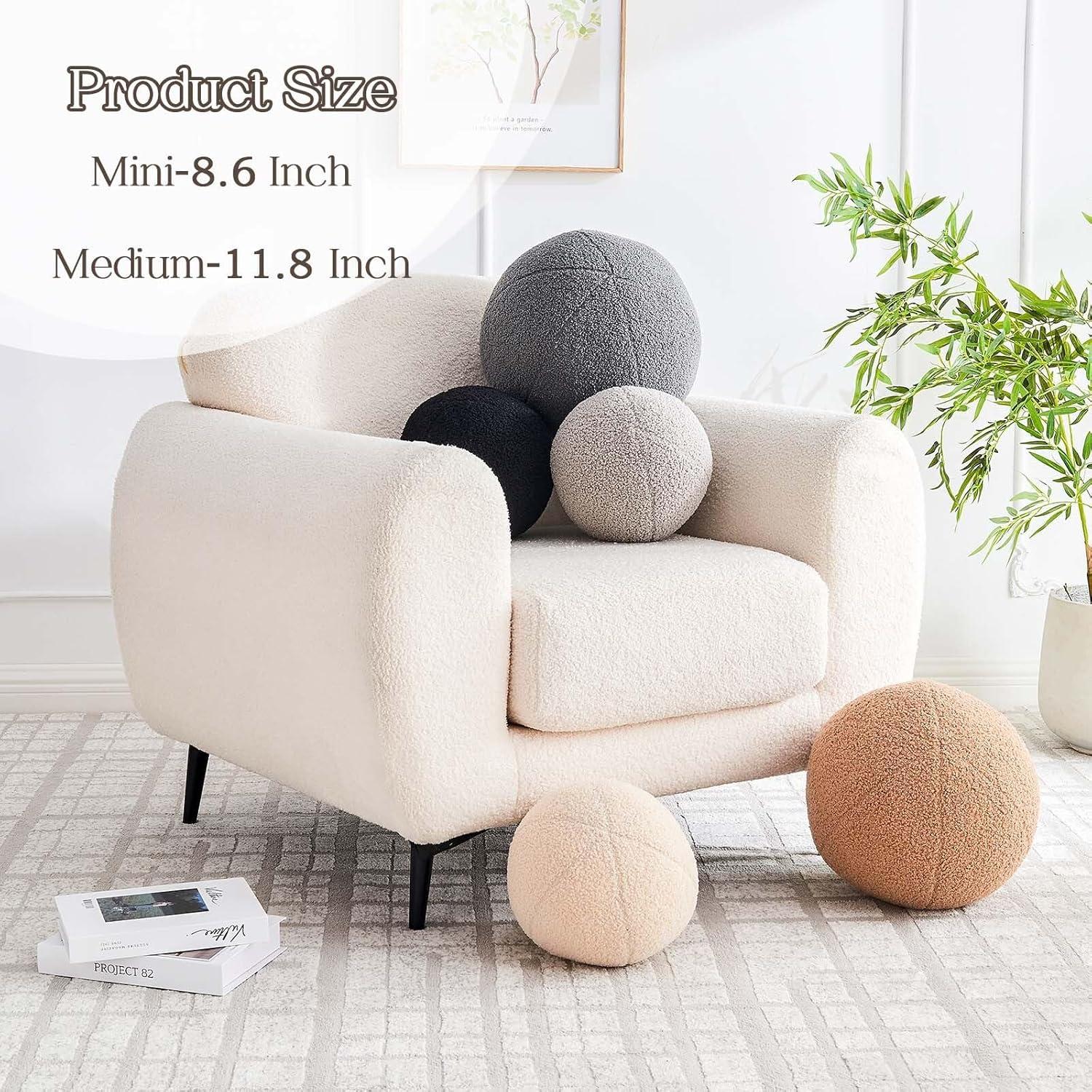 Cojín decorativo redondo Uvvyui 21.8 cm beige suave