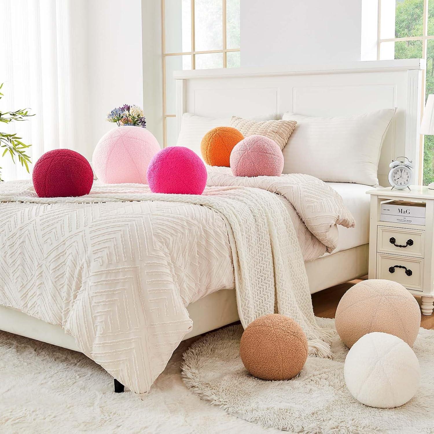 Cojín decorativo redondo Uvvyui 21.8 cm beige suave