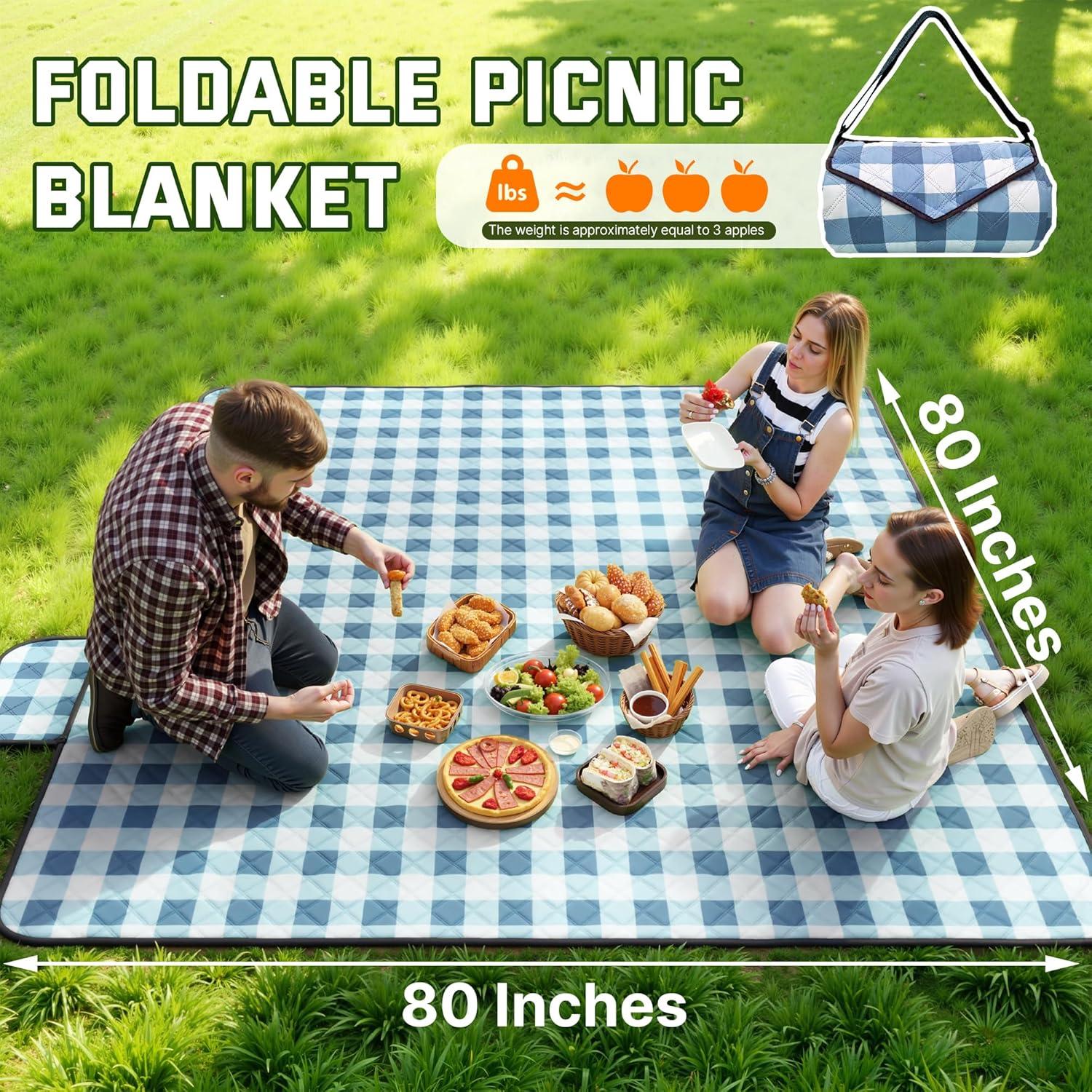 Manta de Picnic Plegable TigeJoy Impermeable 2.03m x 1.52m