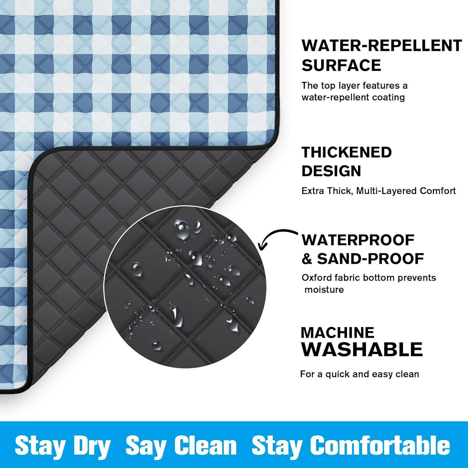 Manta de Picnic Plegable TigeJoy Impermeable 2.03m x 1.52m