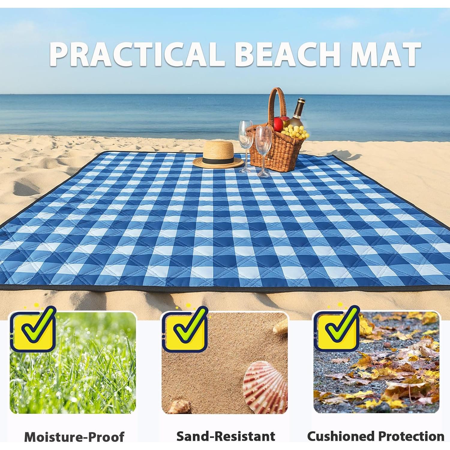 Manta de Picnic Plegable TigeJoy Impermeable 2.03m x 1.52m