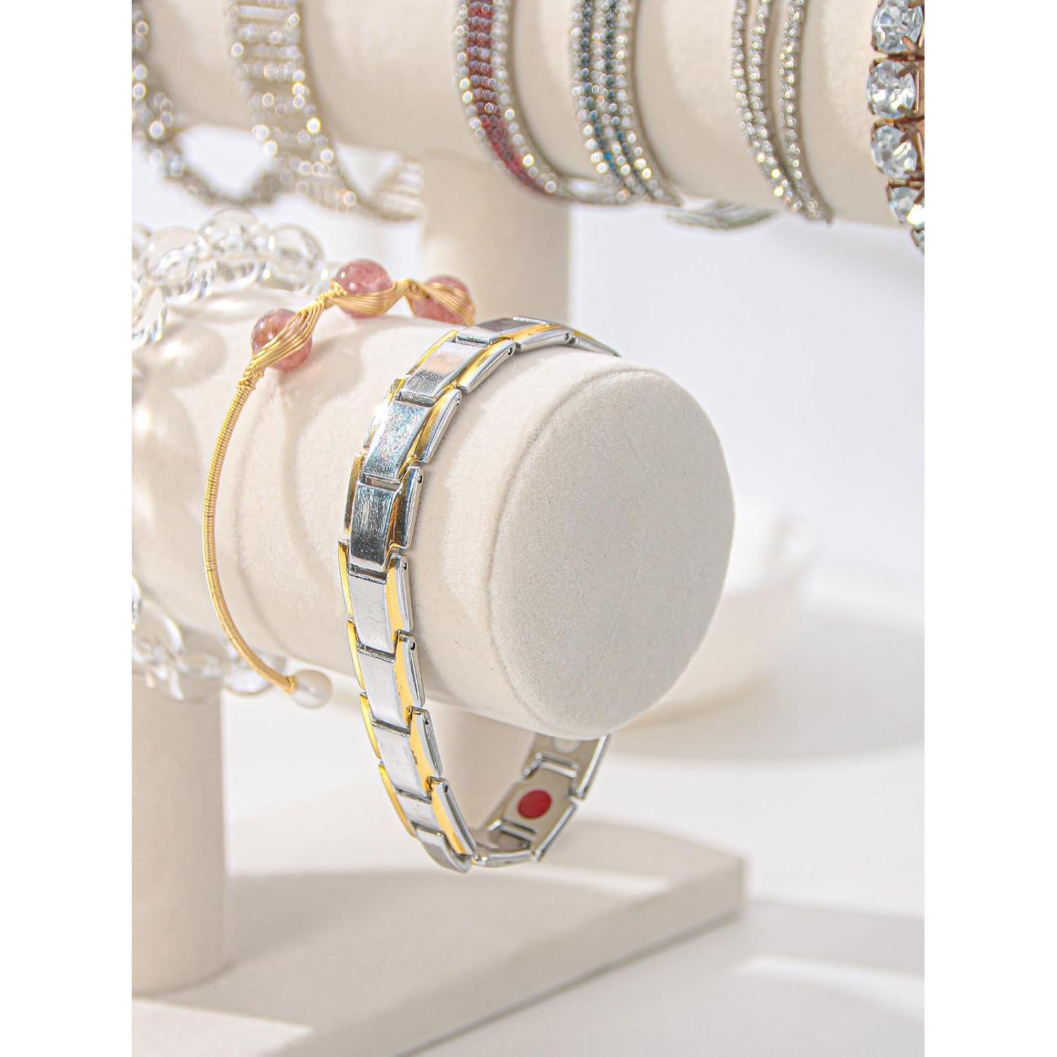 Soporte de Joyería Coward 2 Niveles Terciopelo Beige