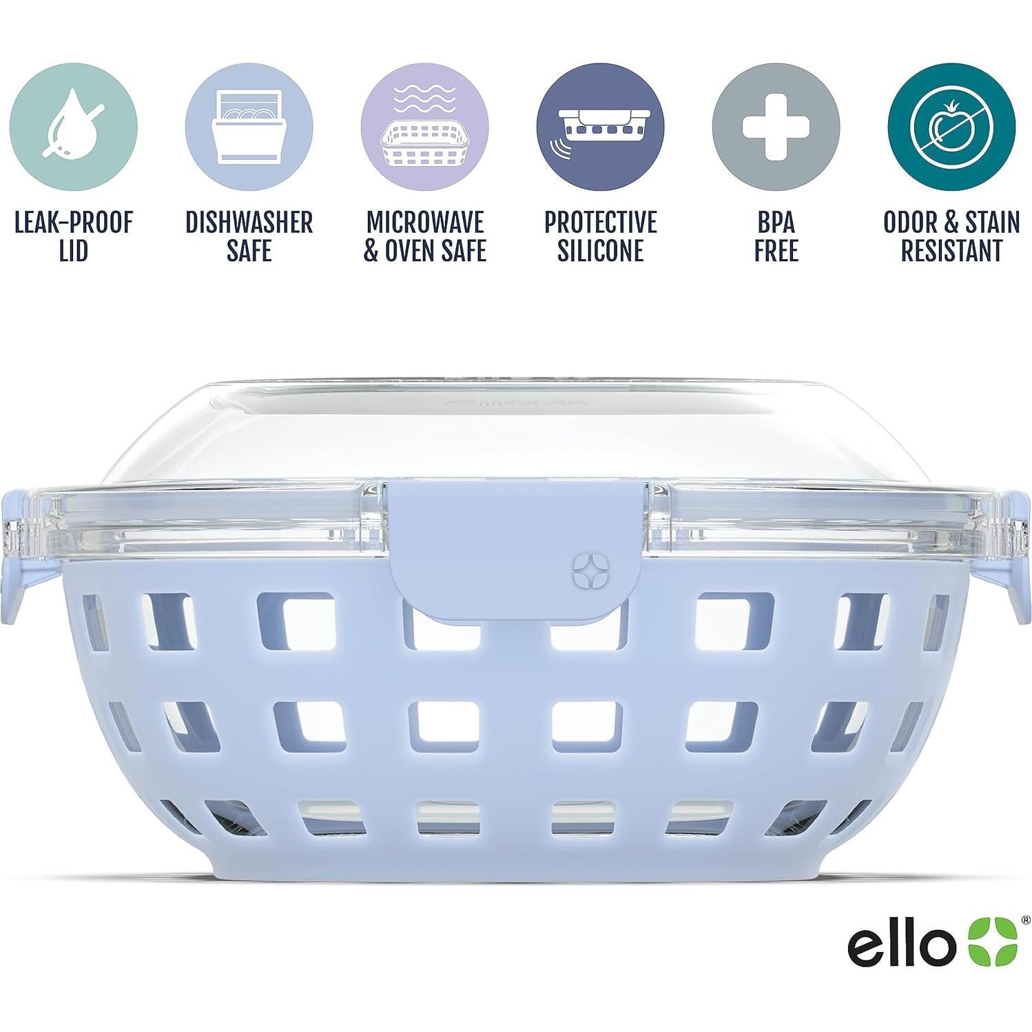 Contenedor de Almuerzo Ello Duraglass 5 Tazas Hermético