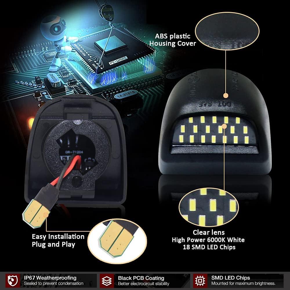 Luces de Placa de Licencia LED Bestview 6000K para Chevy/GMC