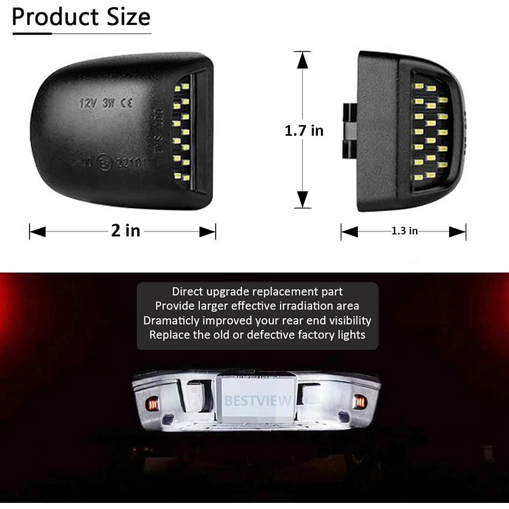 Luces de Placa de Licencia LED Bestview 6000K para Chevy/GMC