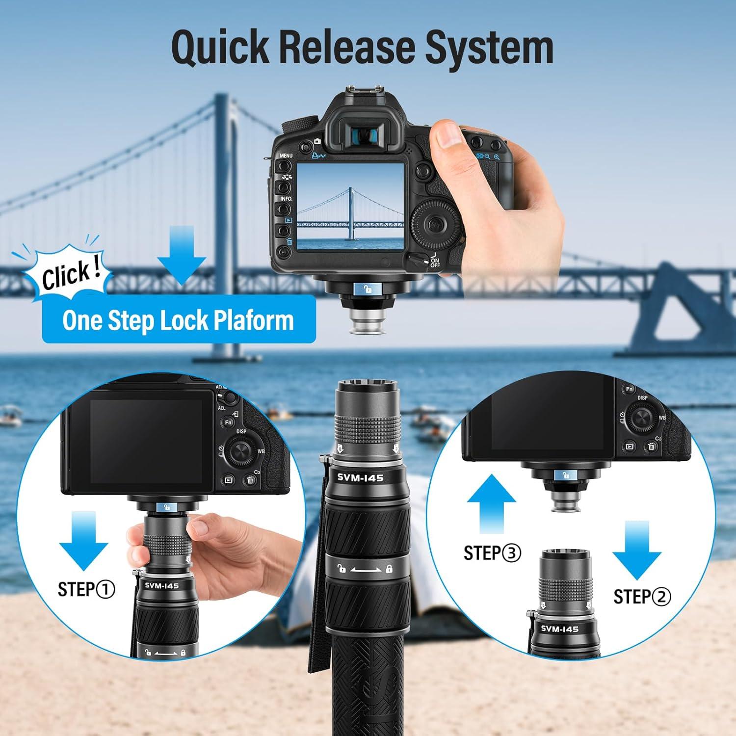Monopie Profesional SIRUI SVM-145 Fibra de Carbono 145 cm