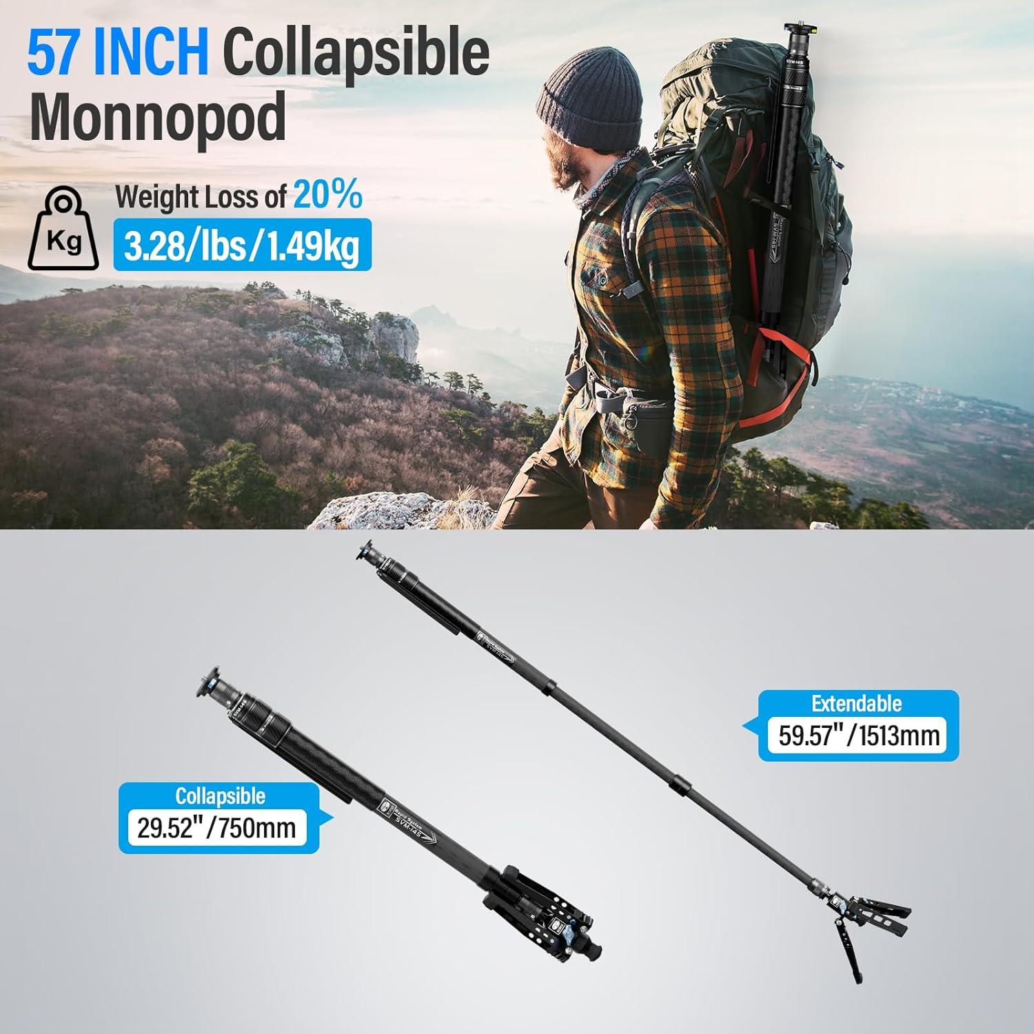 Monopie Profesional SIRUI SVM-145 Fibra de Carbono 145 cm