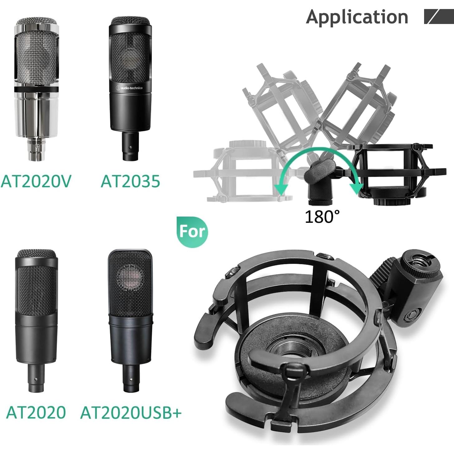 Soporte de Micrófono Ajustable AT2020 con Montaje y Funda