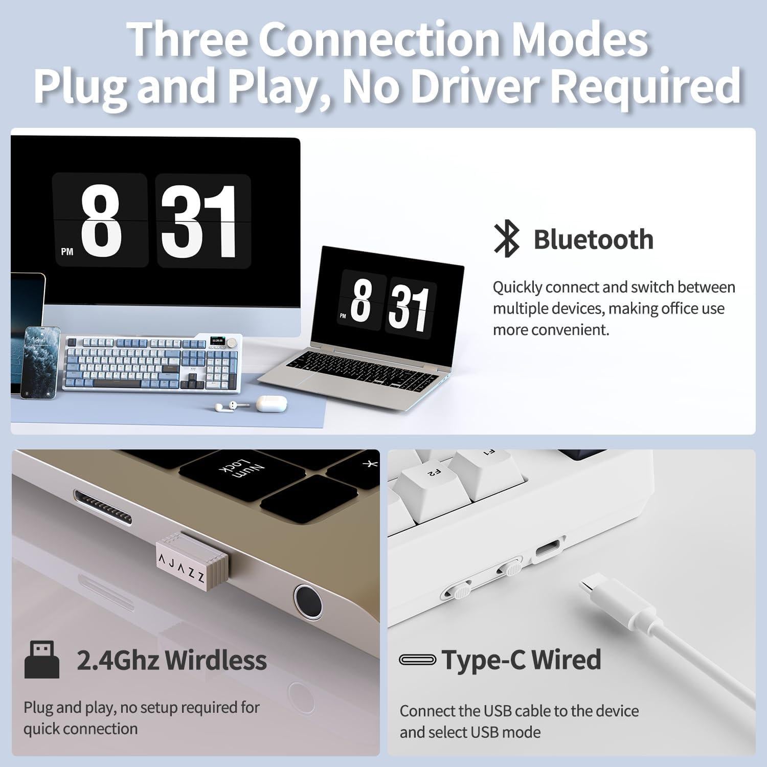 Teclado Mecánico Gaming DAIDAI AK35I V3 Hot Swap RGB 8000mAh