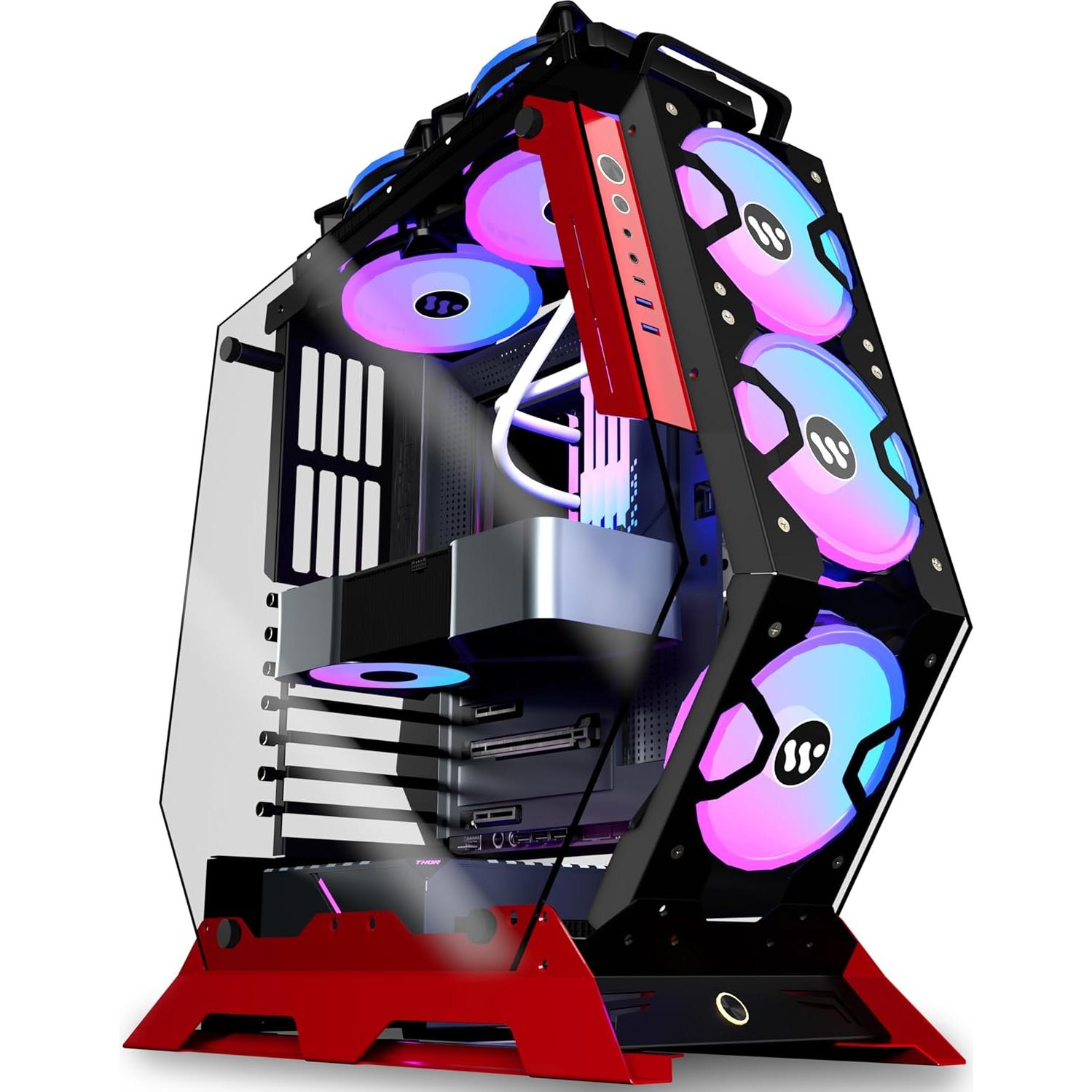 Caja de PC KEDIERS C570 ATX con Vidrio Templado y 5 Ventiladores ARGB