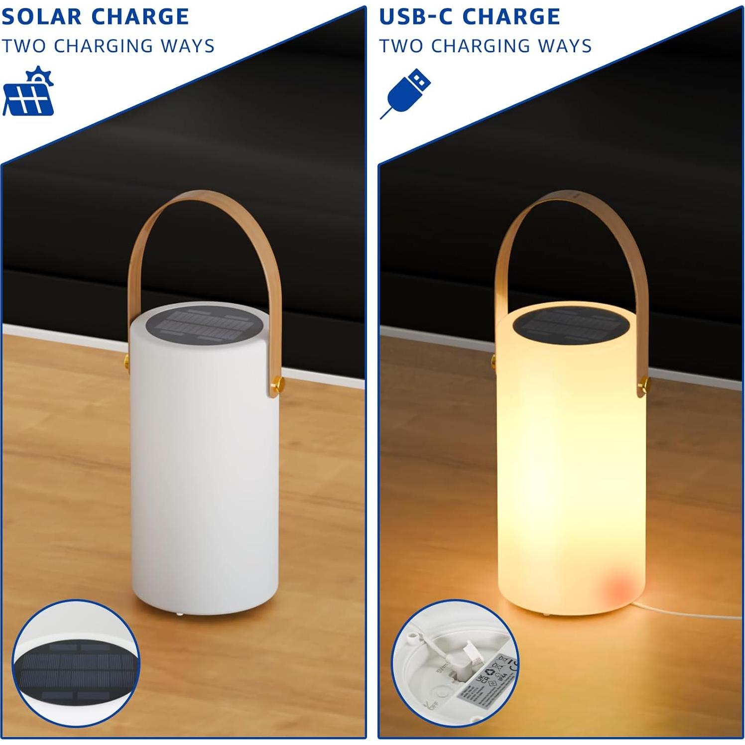 Lámpara de Mesa Solar uuffoo PBG-1427 LED Recargable IP44