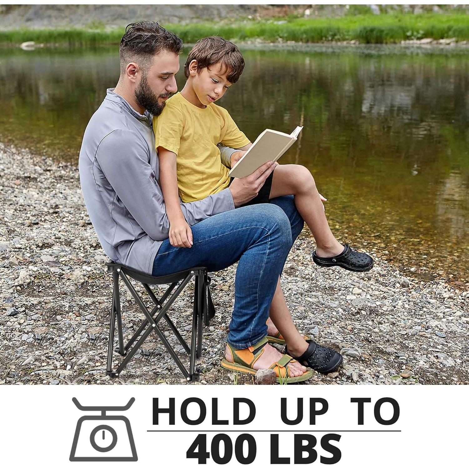 Taburete Plegable Camping TRIPLE TREE 2 Paquete 35.1cm Negro