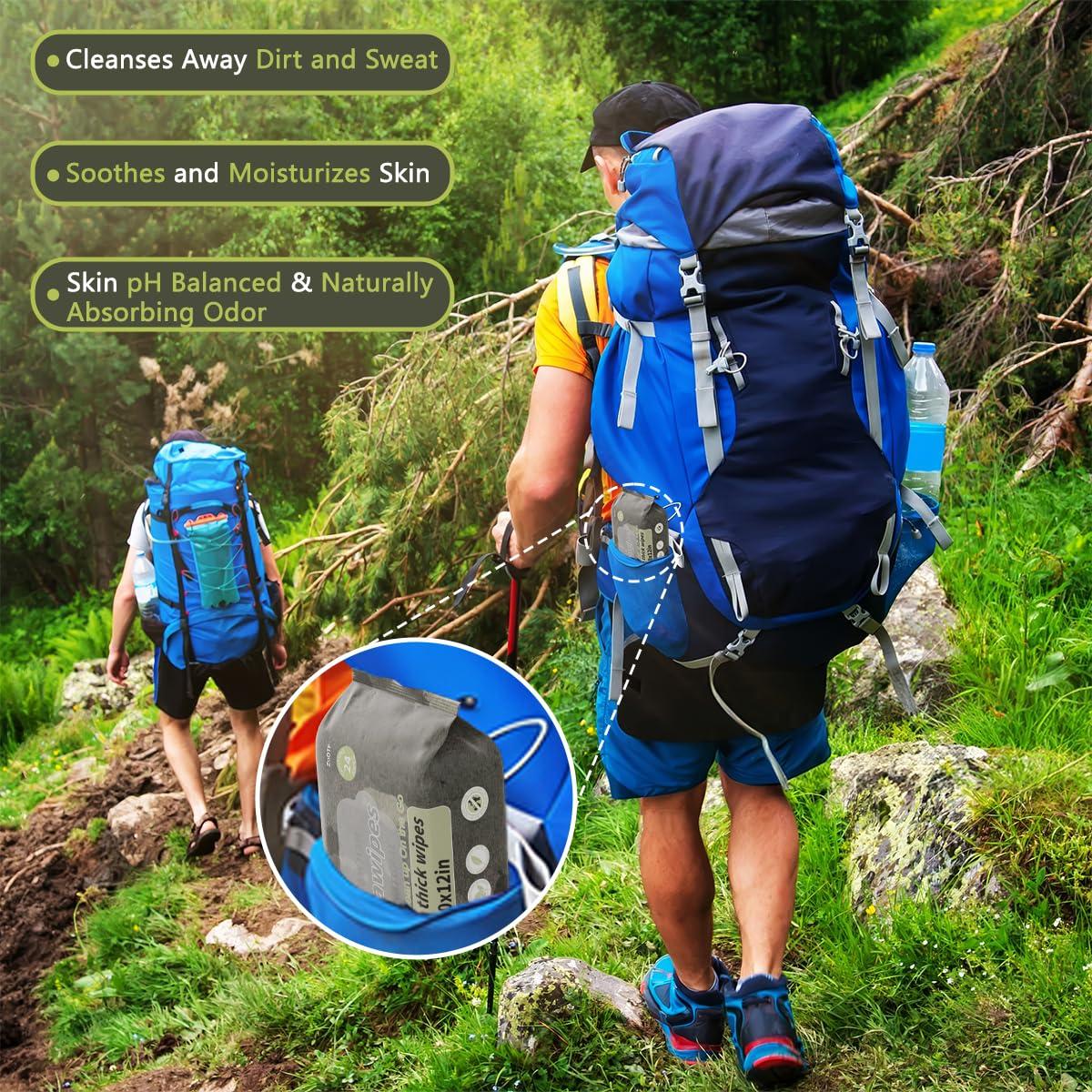 Toallitas Húmedas Biodegradables ZODTF para Camping - 48 Unidades