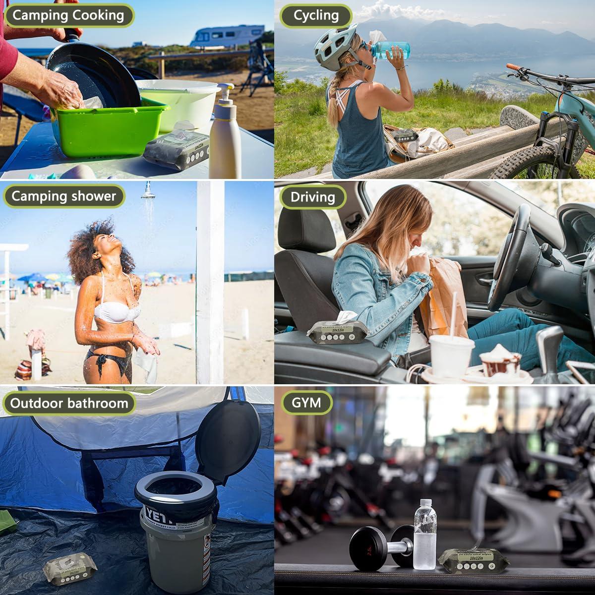 Toallitas Húmedas Biodegradables ZODTF para Camping - 48 Unidades