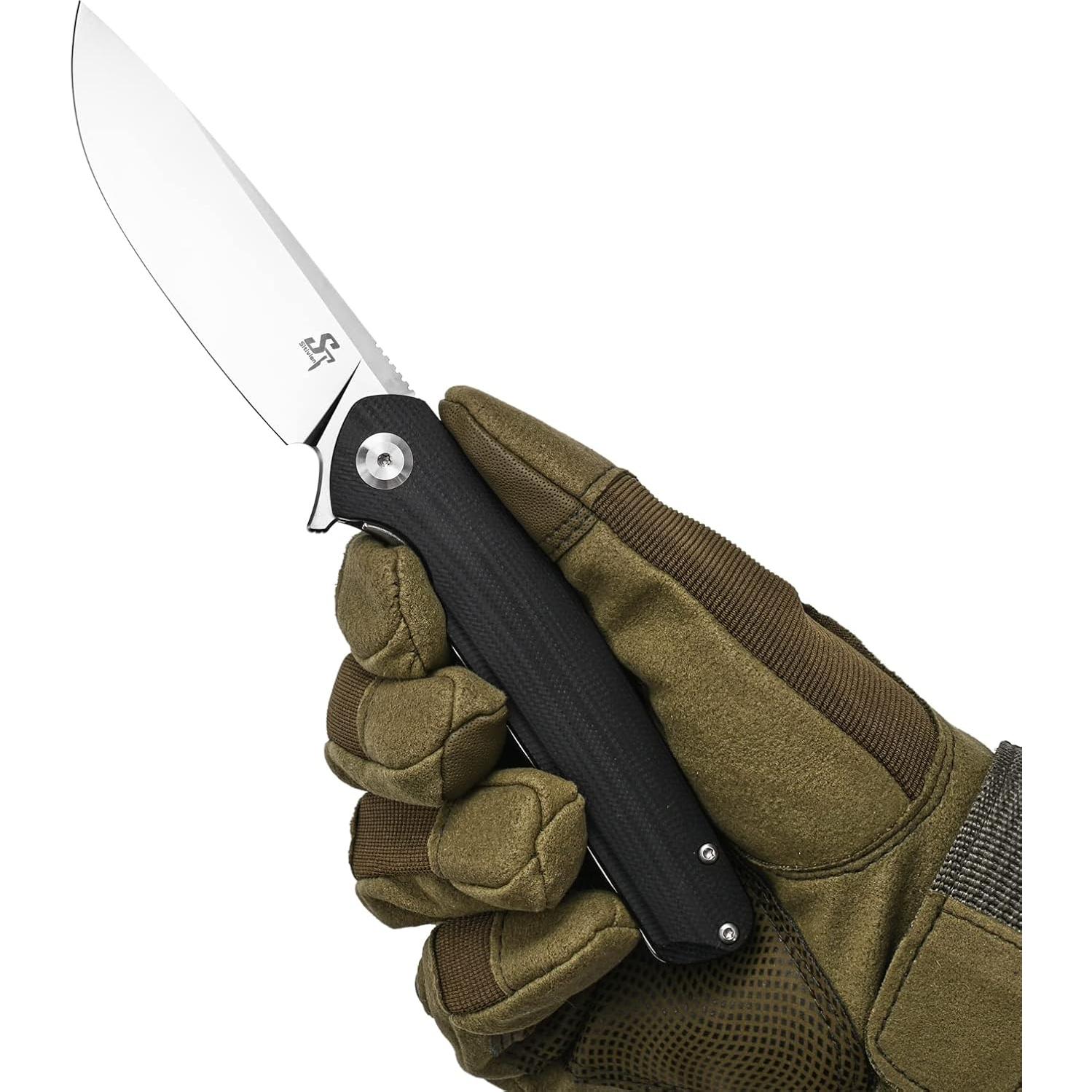 Cuchillo Plegable Sitivien ST102 Acero D2 Mango G10 Negro