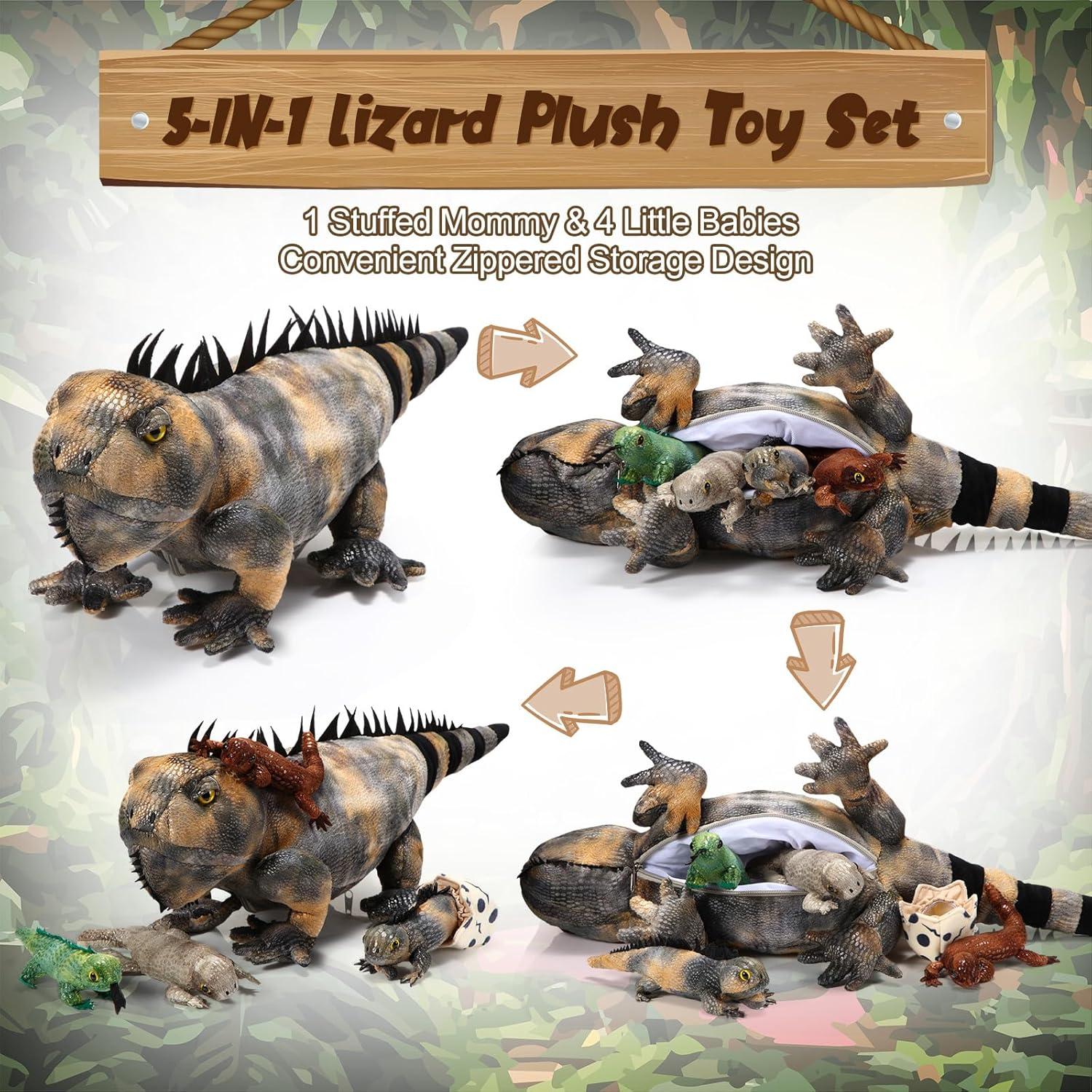 Conjunto de Juguetes de Peluche Iguana Lenwen 5 Piezas 66 cm