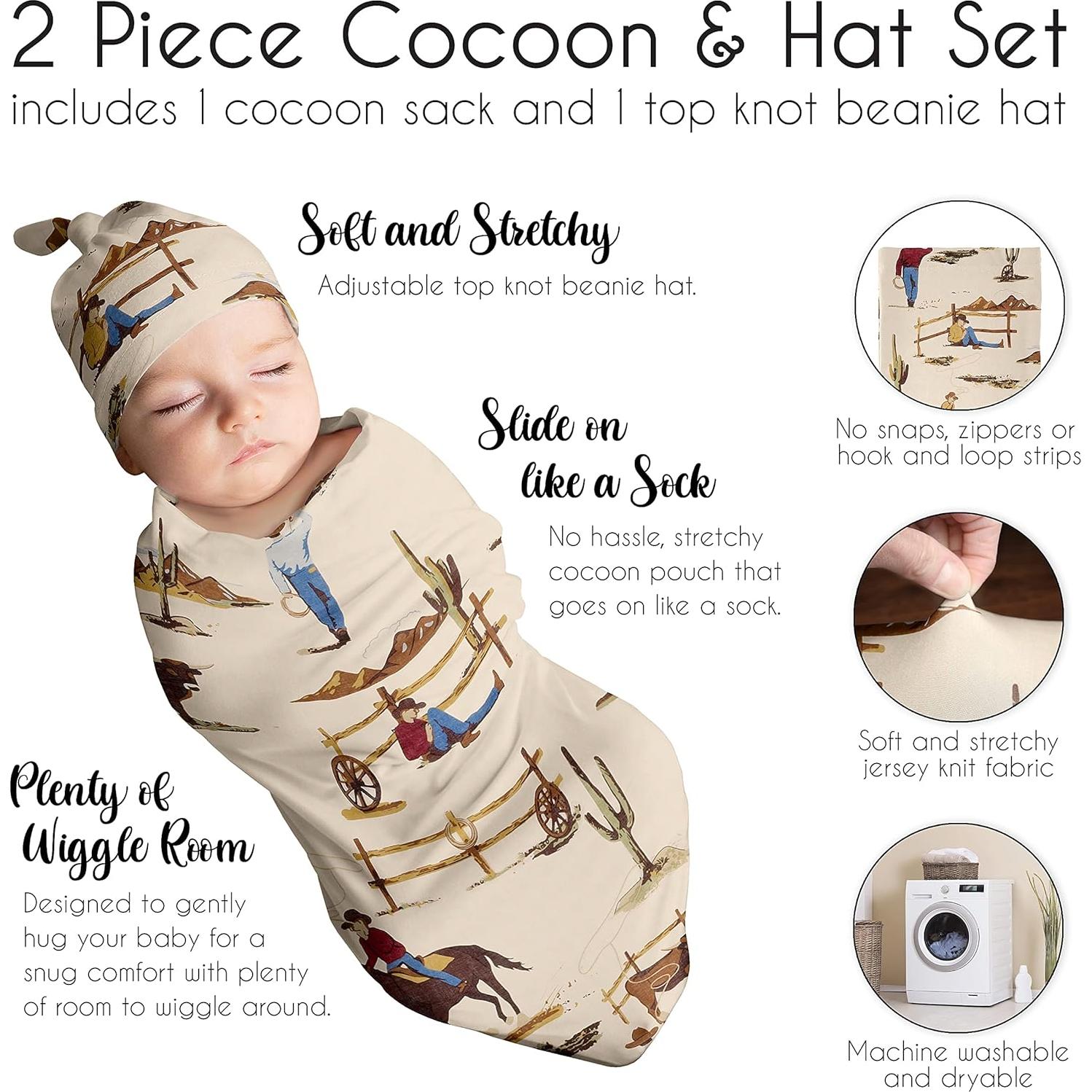 Conjunto Capullo y Sombrero Beanie Sweet Jojo Designs Vaquero