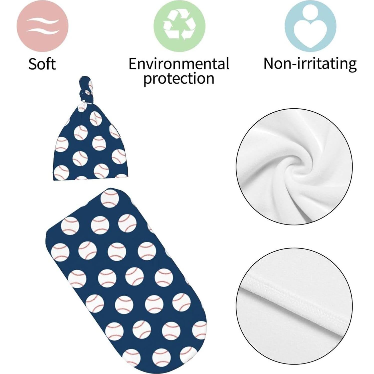 Manta de Envoltura para Bebés Broiteid Béisbol 29x53 cm