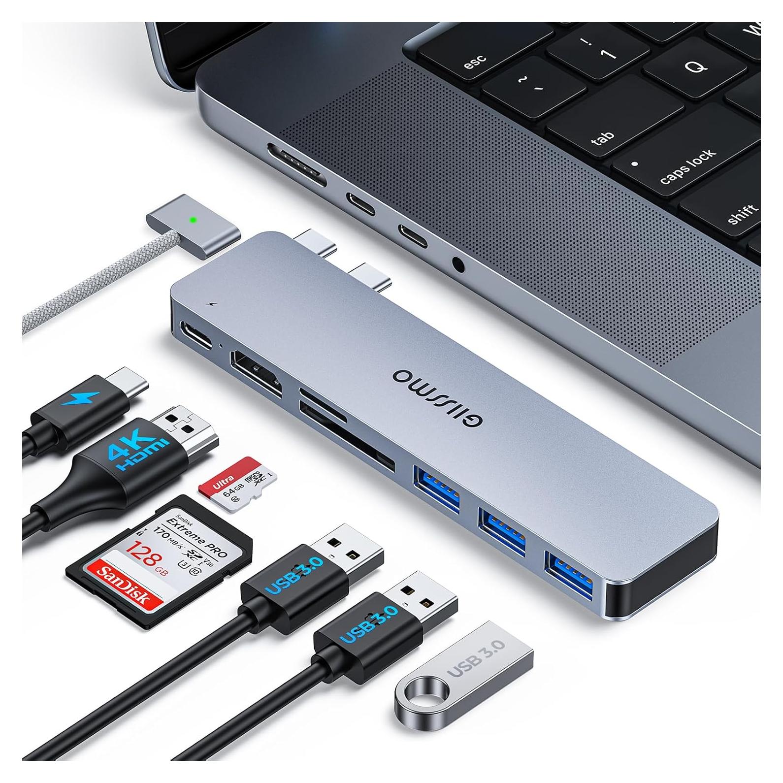 Hub USB C GIISSMO 7-en-2 para MacBook Pro/Air 4K HDMI