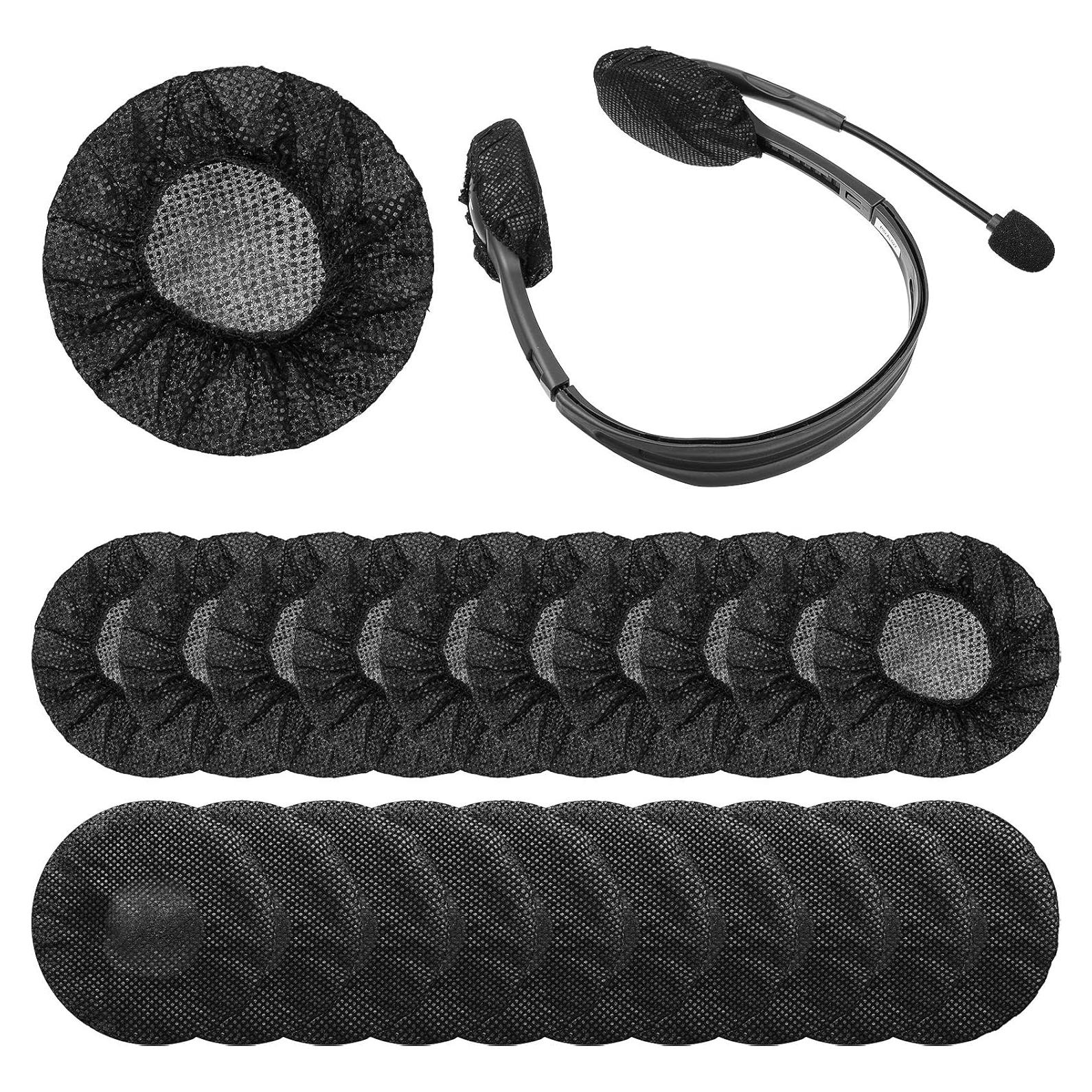 Cubiertas Desechables para Auriculares BBTO 200 Piezas 6.5 cm Negro