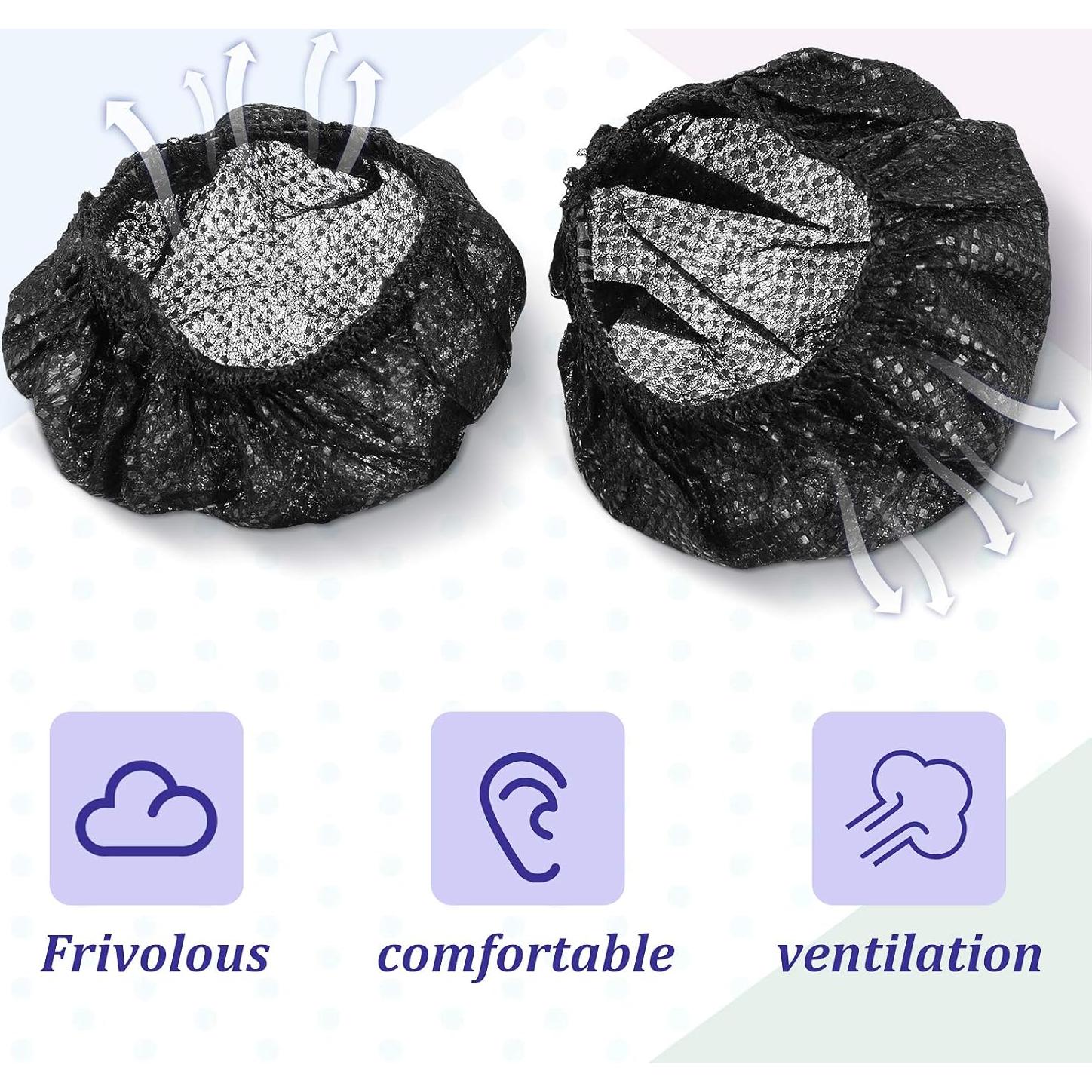 Cubiertas Desechables para Auriculares BBTO 200 Piezas 6.5 cm Negro