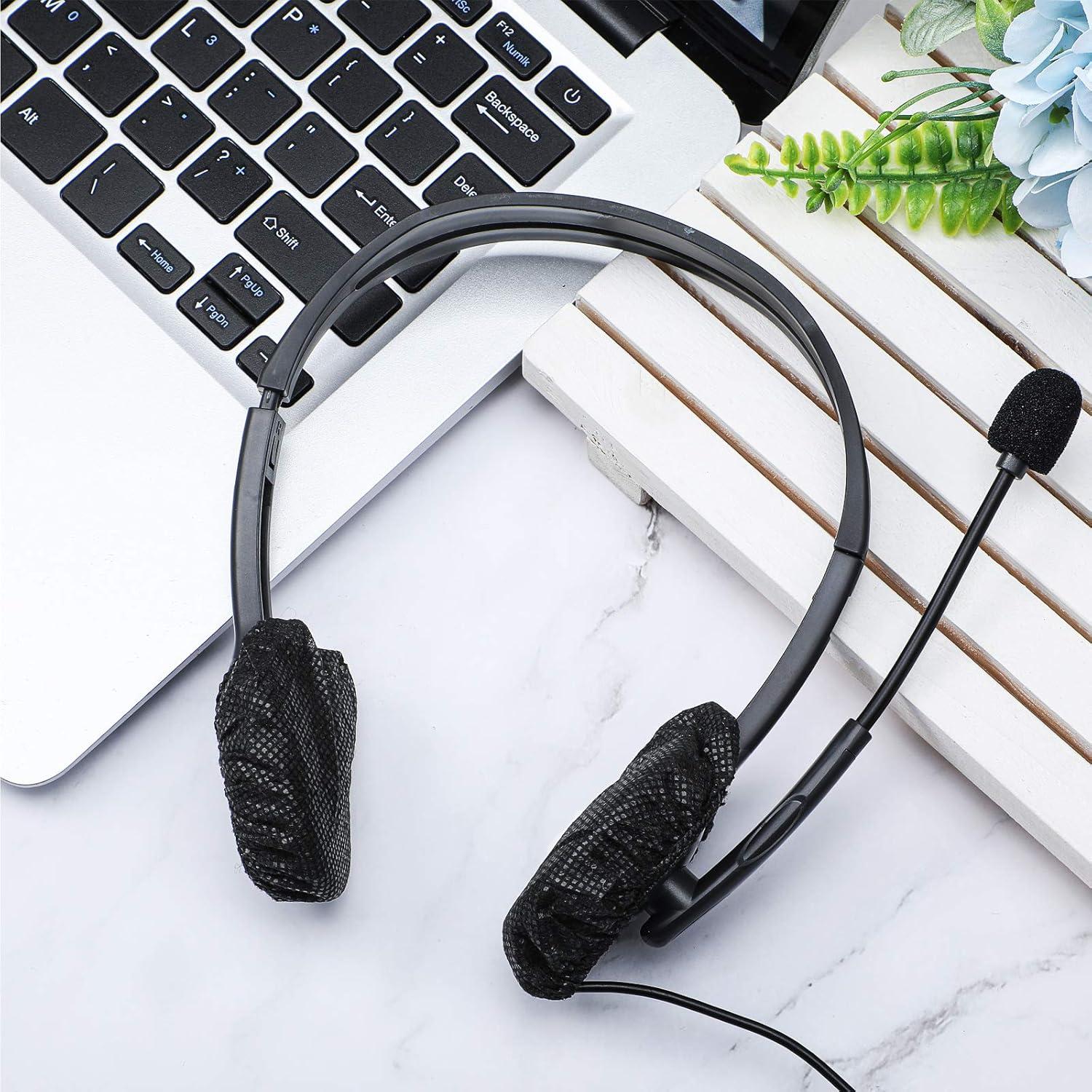 Cubiertas Desechables para Auriculares BBTO 200 Piezas 6.5 cm Negro