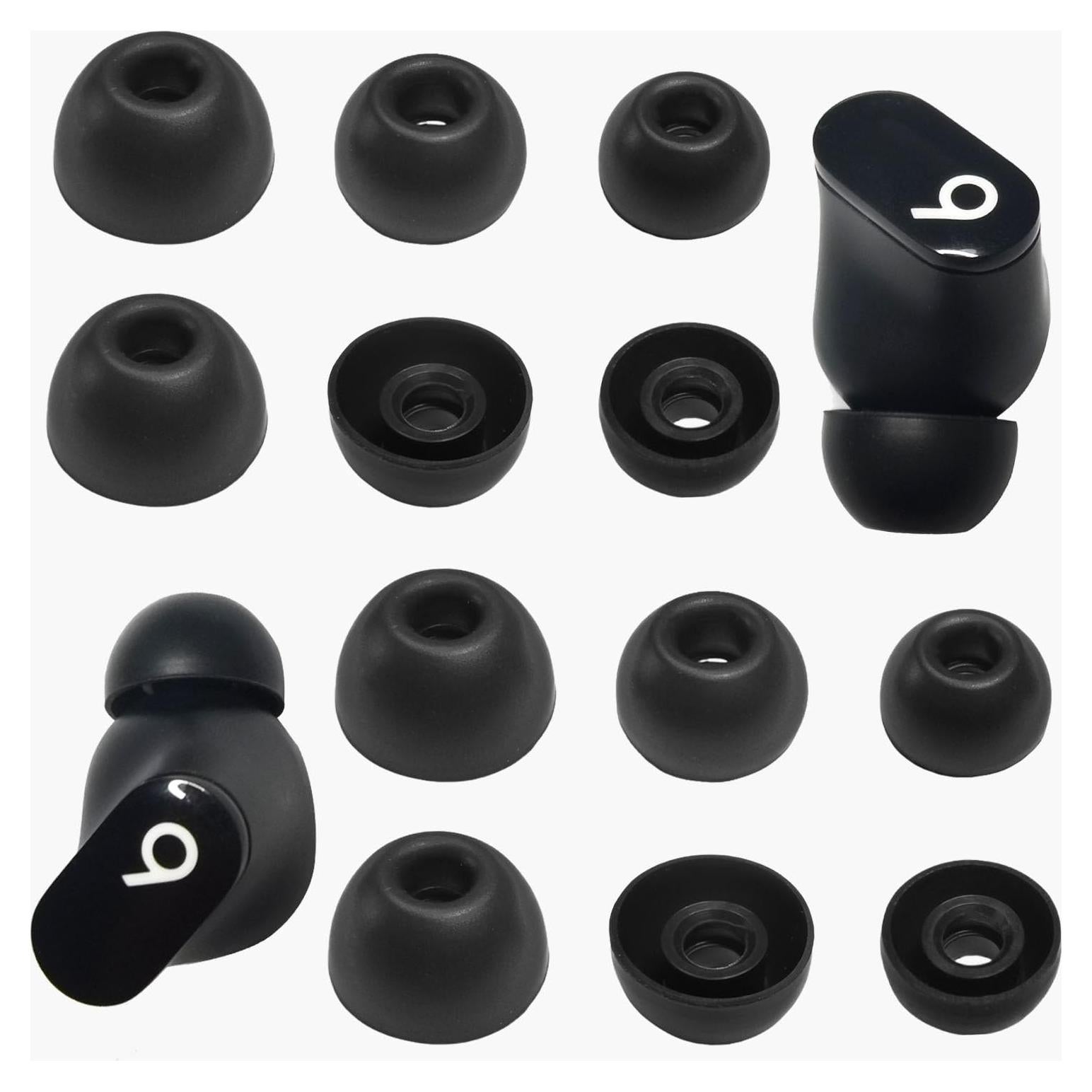 Silicone Ear Tips for Beats Studio Buds+Replacement Earbuds Tips for Beats Studio Buds/Fit Pro/Solo Buds Replacement Tips for Beats Earbuds, 6 Pairs Black