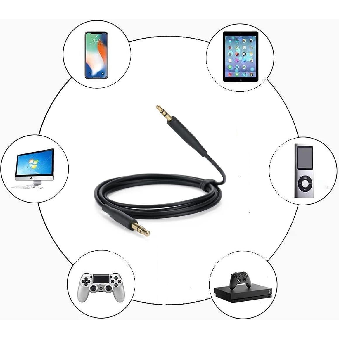 Cable Auxiliar 3.5mm a 2.5mm para Auriculares Bose NC700 QC35 QC45